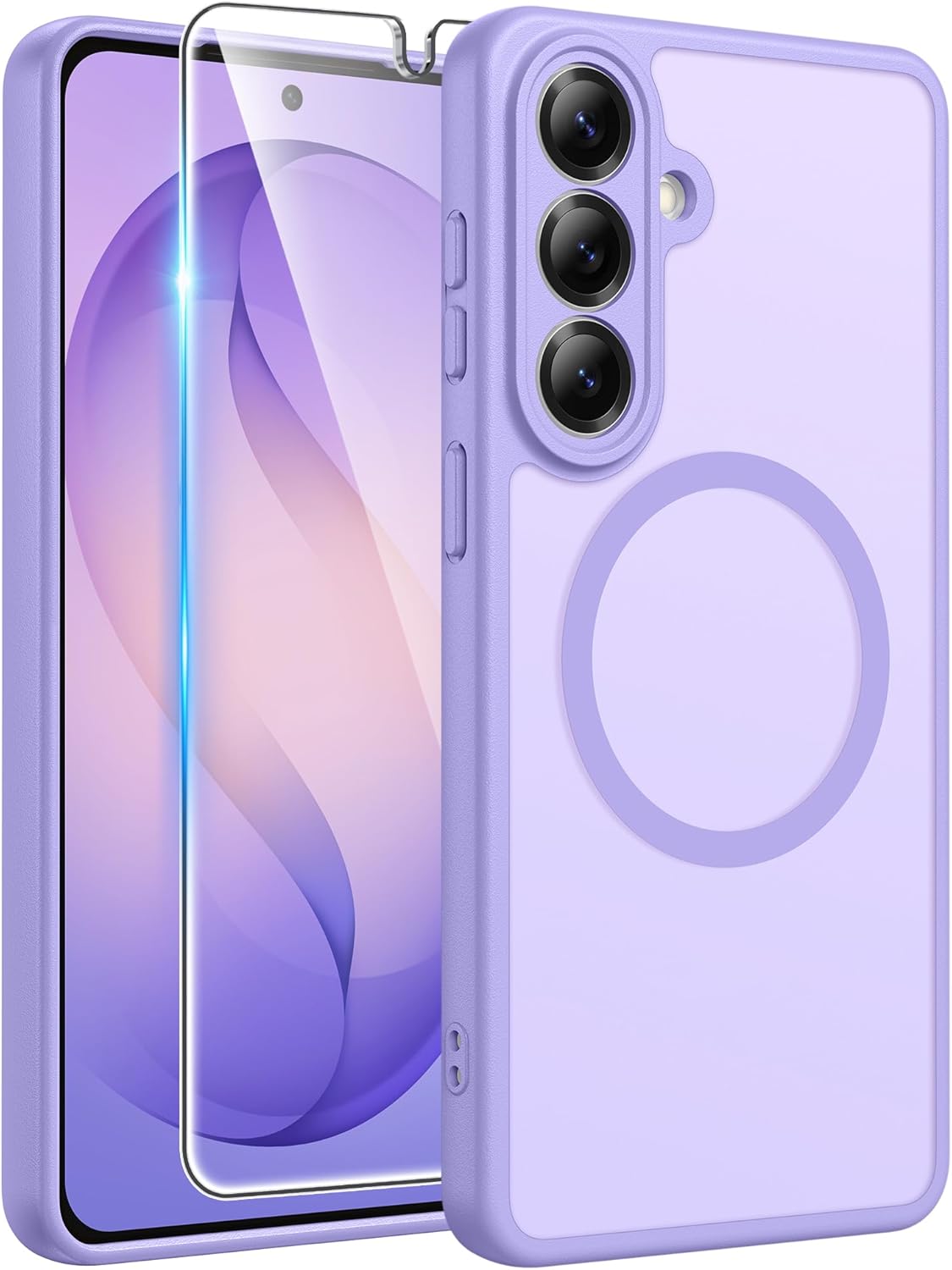 FNTCASE for iPhone 17 Case: [Compatible with Magsafe] Translucent Matte Cases with [Full Camera Protection] [Screen Protector] Military Grade Shockproof Protective Phone Cover - Light Purple