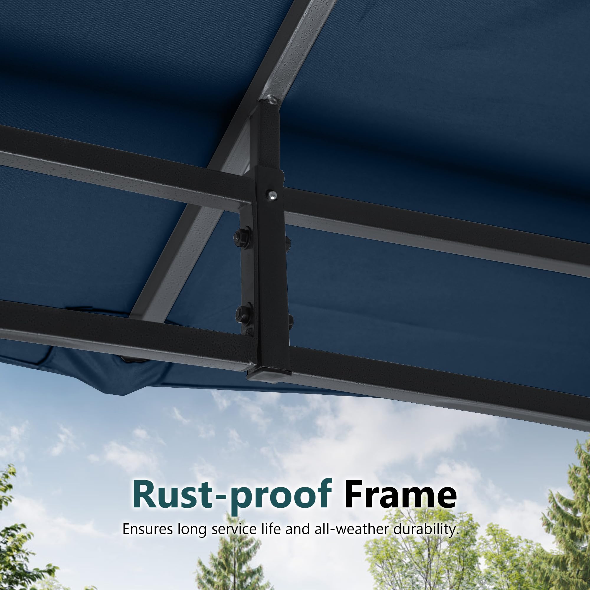 MASTERCANOPY Outdoor Garden Gazebo for Patios with Stable Steel Frame and Netting Walls (9x9,Beige)