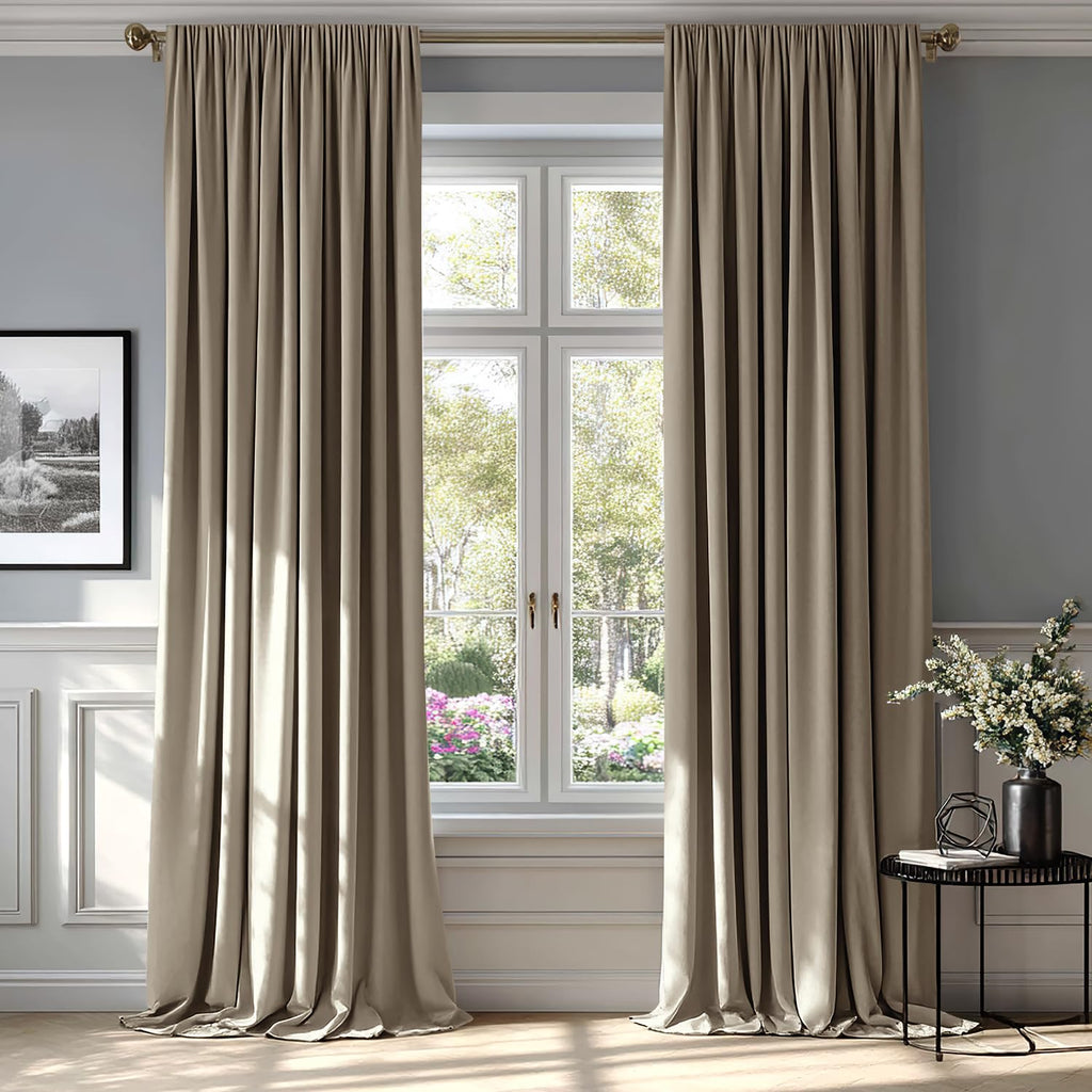 MIULEE Black Velvet Curtains Thermal Insulated Blackout Halloween Curtain Drapes for Bedroom Living Room Darkening 63 Inches Long Curtains Panels Rod Pocket Set of 2