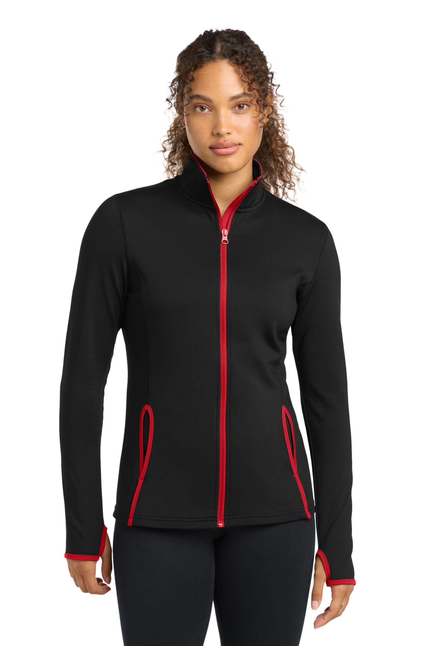 SPORT-TEK Women's Sport-Wick Stretch Contrast Full Zip Jacket