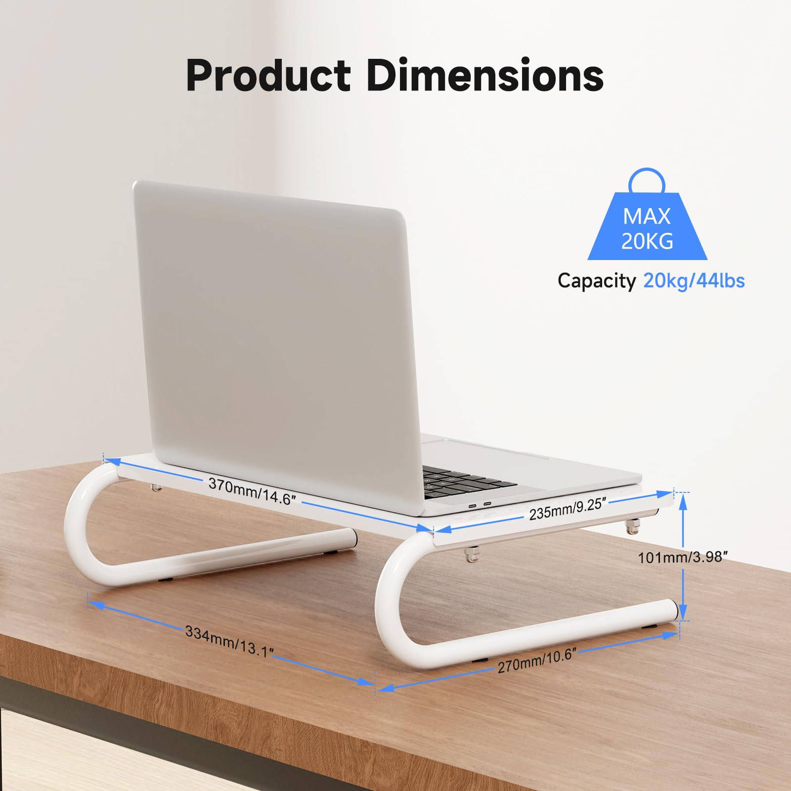 suptek Clamp-on 32 Inch Dual Monitor Desk Mount Riser Shelf Computer Stands for 2 Monitor,Laptop,Printer, Notebook,32.2” x 7.8” x 5.7”