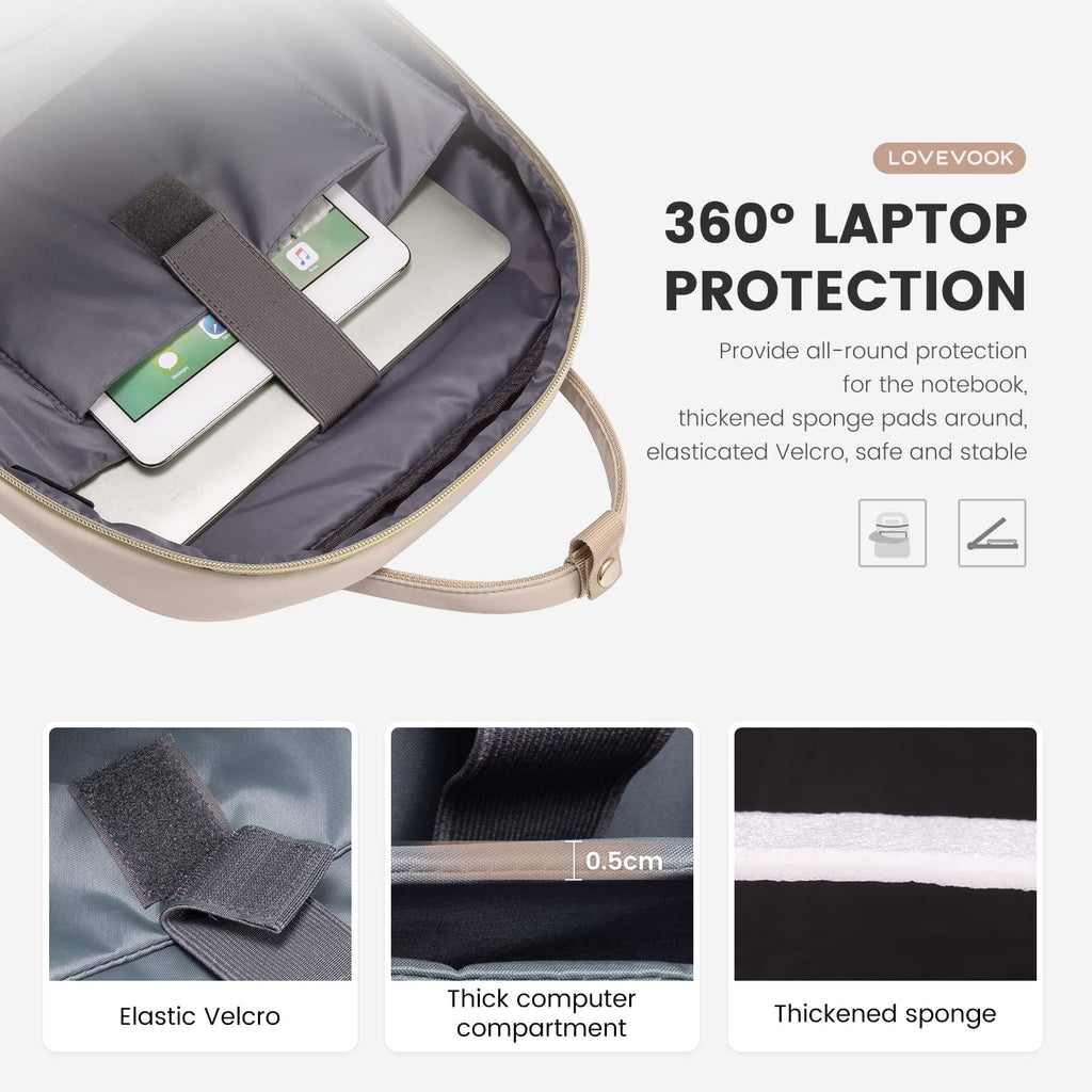 LOVEVOOK Laptop Backpack for Women, Water Resistant Travel Work Backpacks Purse College Business Teacher Nurse Computer bag with USB Charging Port