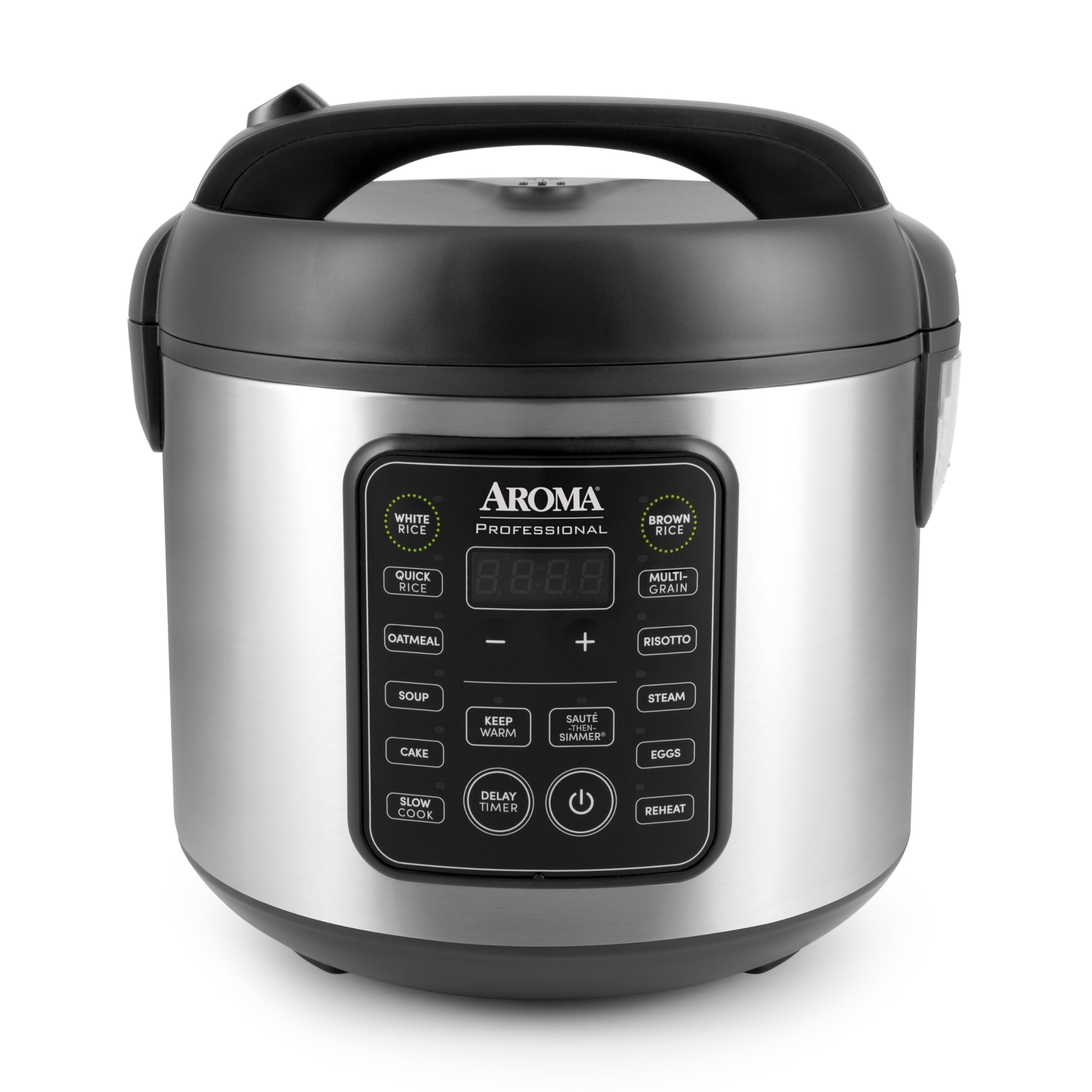 AROMA Digital Rice Cooker, 4-Cup (Uncooked) / 8-Cup (Cooked), 2 Qt, Steamer, Multicooker, Slow Cooker, Oatmeal Cooker, Auto Keep Warm, Stainless Steel Exterior