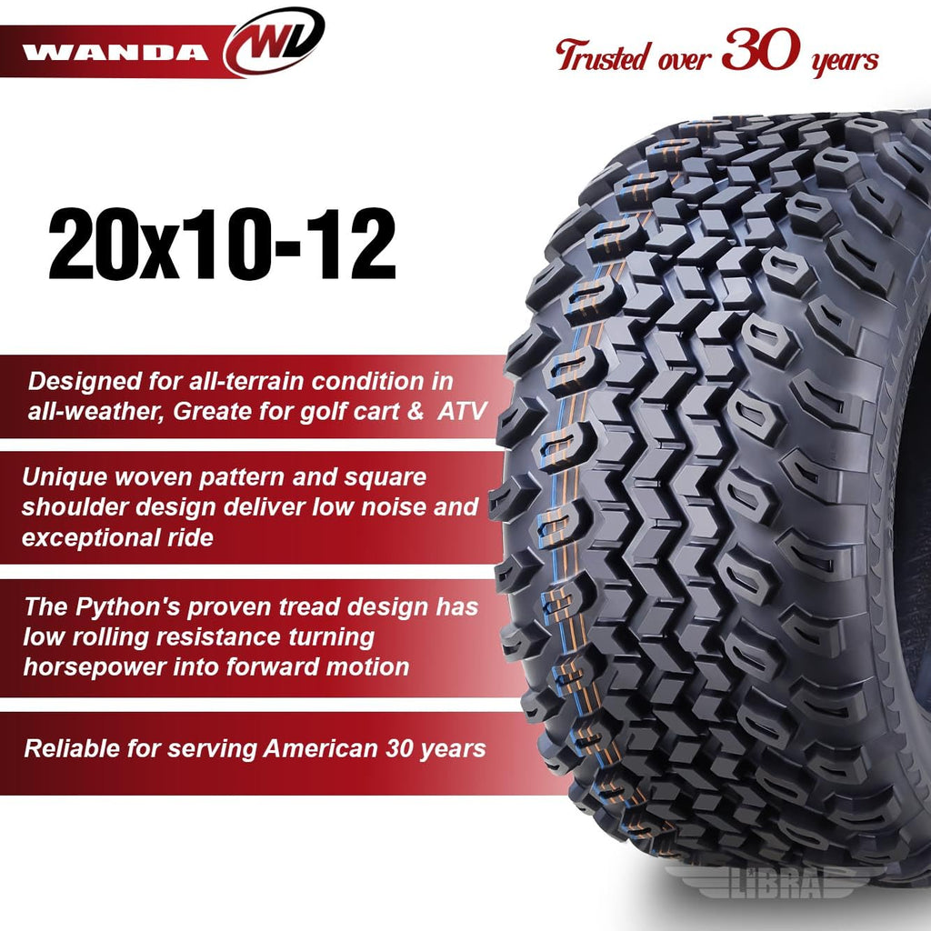 WANDA 18X9-10 Golf Cart ATV Tires 4 Ply 18X9x10 -Set 4-14050