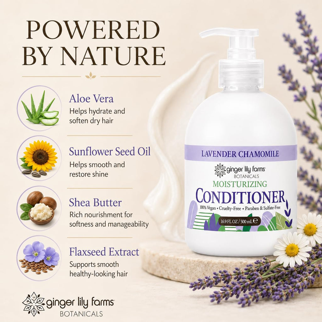 Ginger Lily Farms Botanicals Moisturizing Conditioner for Dry Hair, 100% Vegan & Cruelty-Free, Apple Pear Scent, 1 Gallon Refill (128 fl oz)