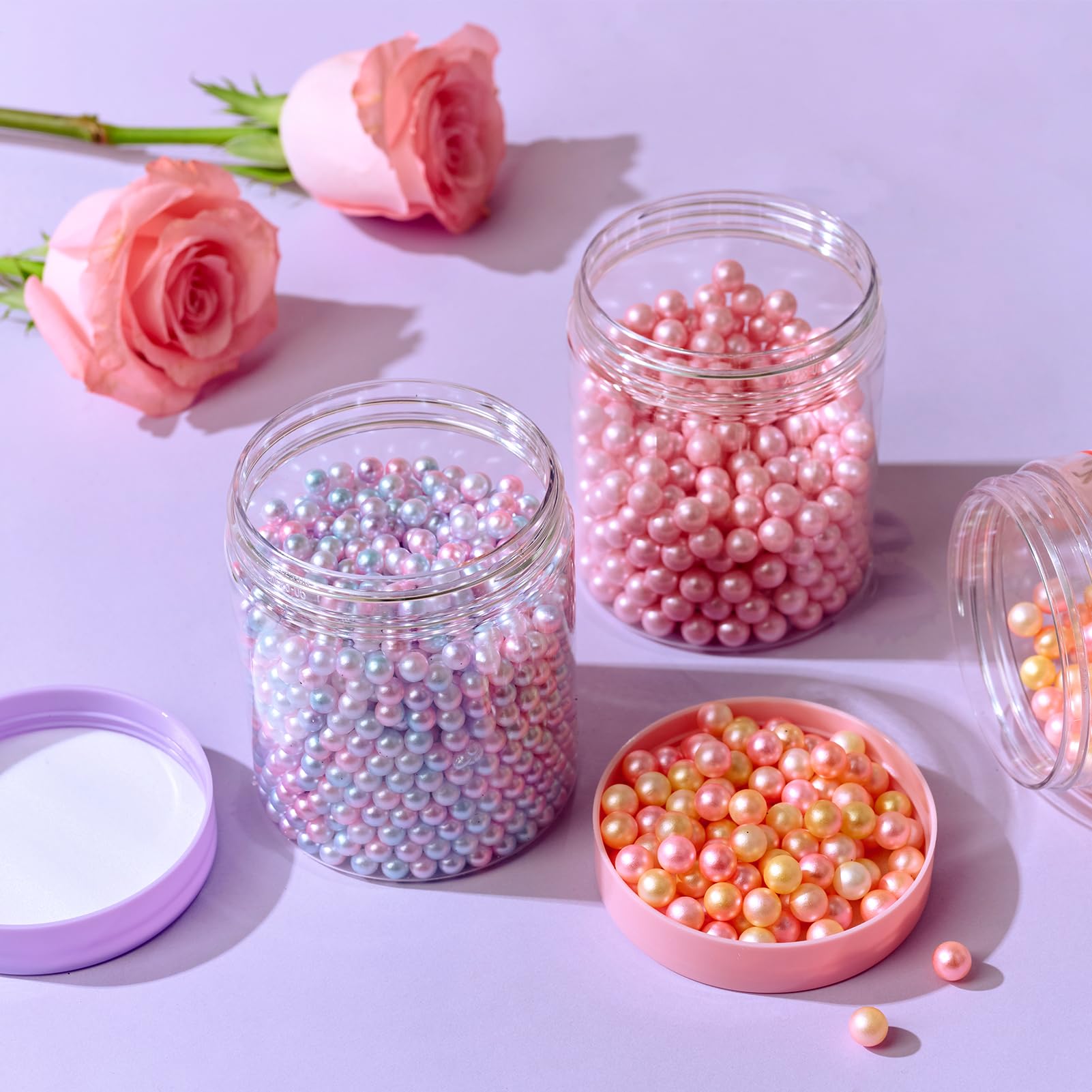 Eternal Moment 36 Pack 1 OZ Plastic Jars Round Clear Cosmetic Container Jars with Lids, Perfect for Lotion, Cream, Ointments, Makeup, Eye Shadow, Rhinestone, Samples, Pot, Travel Storage