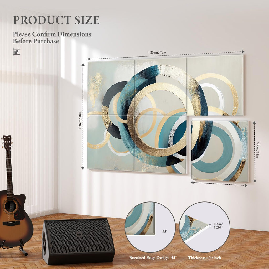 JBER 6 Pack Art Acoustic Panels, 47.2×27Inches Soundproof Wall Panels, Large Self-Adhesive Wall Panels, Decorative Sound Absorbing Panels, Sound Panels for Recording Studio(Black Gold Marble)