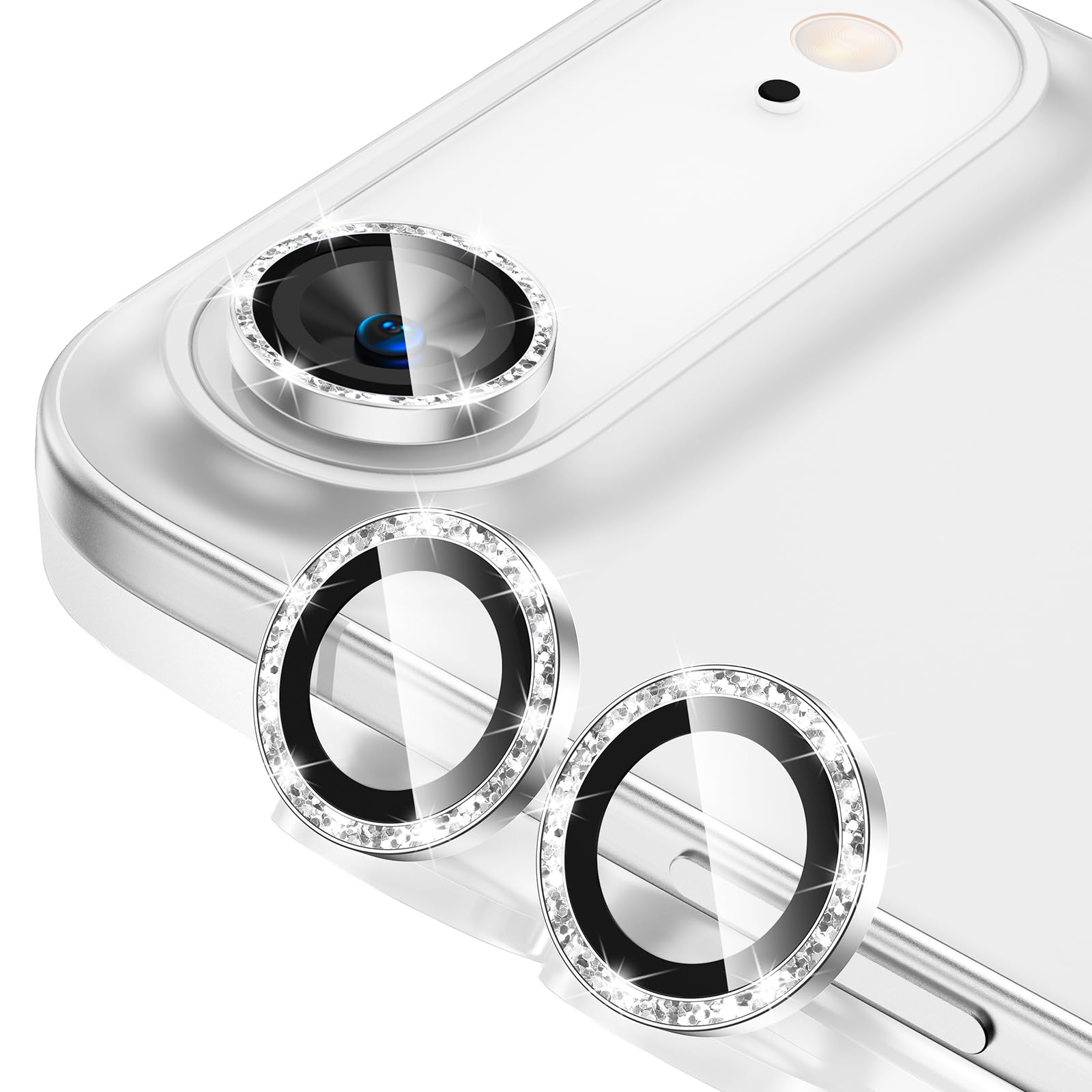 Tensea for iPhone 13 mini/iPhone 13 Camera Lens Protector, 9H Tempered Glass Camera Cover Screen Protector Metal Individual Ring for iPhone 13mini 5.4 inch /13 6.1 inch