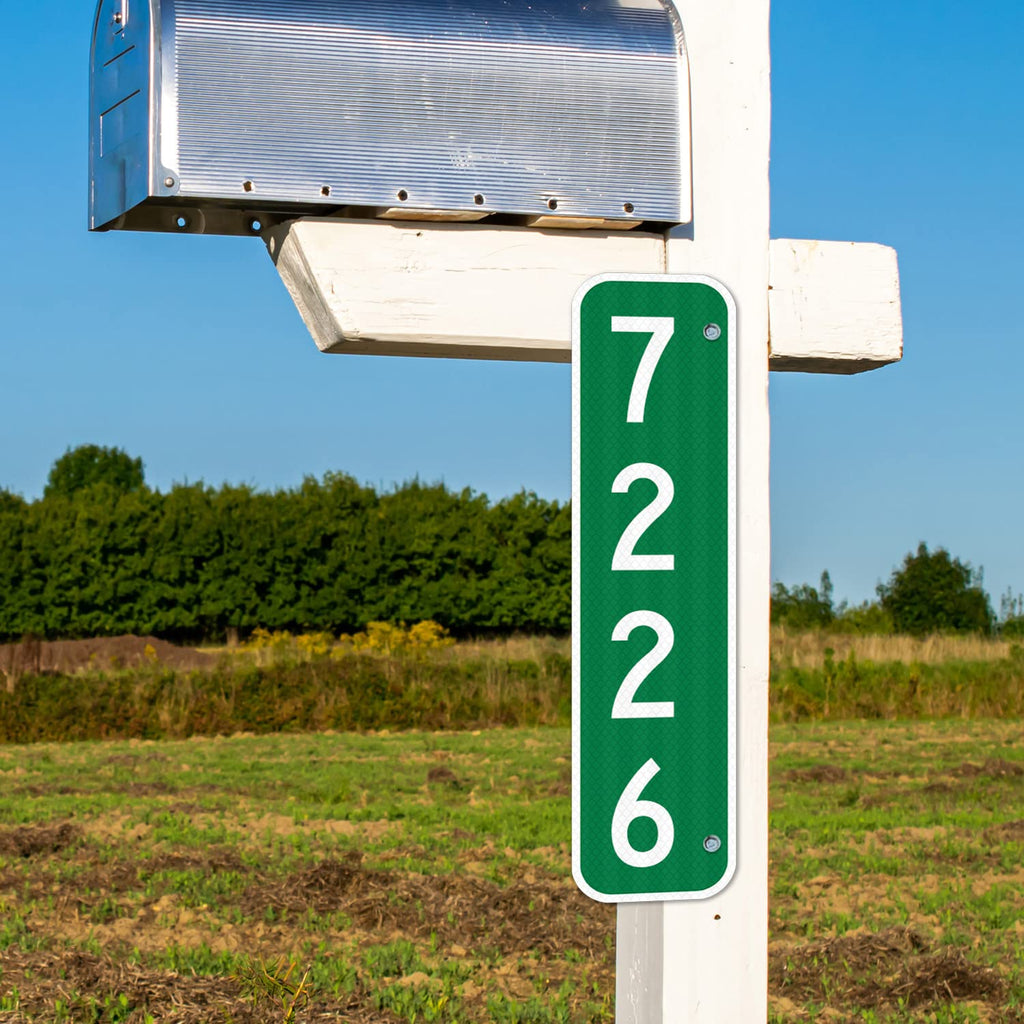 911 Address Number Sign, Custom Emergency Reflective Mailbox Sign, Visible Day & Night, Ideal for Driveway, Multi Unit Buildings and House, 6x12 Inches, 3M EGP Reflective .040 Aluminum, Fade Resistant,