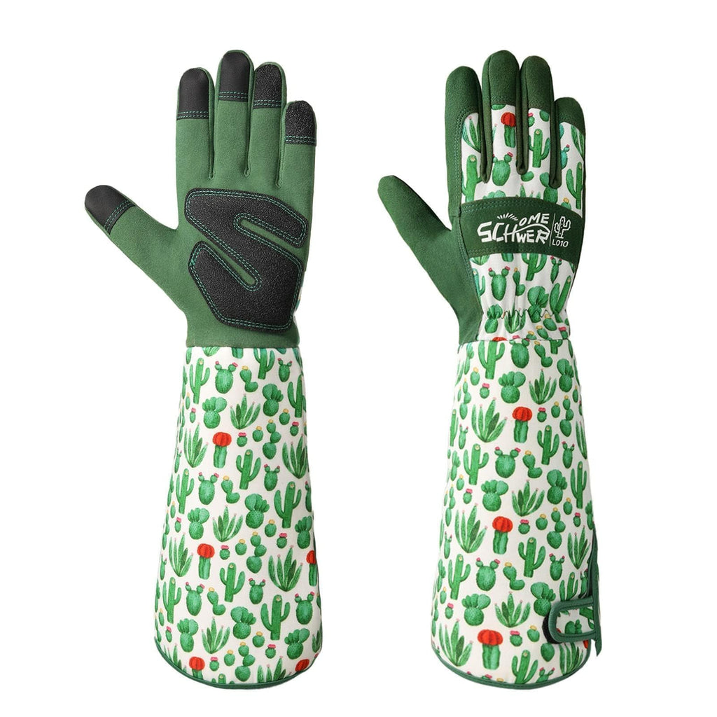 Schwer Gardening Gloves for Women, Rose Pruning Gloves with Reinforced Fingertips & Palm, Touchscreen, Breathable Long Garden Glove for Yard, Gardening Essentials & Supplies, Gifts for Gardener, S
