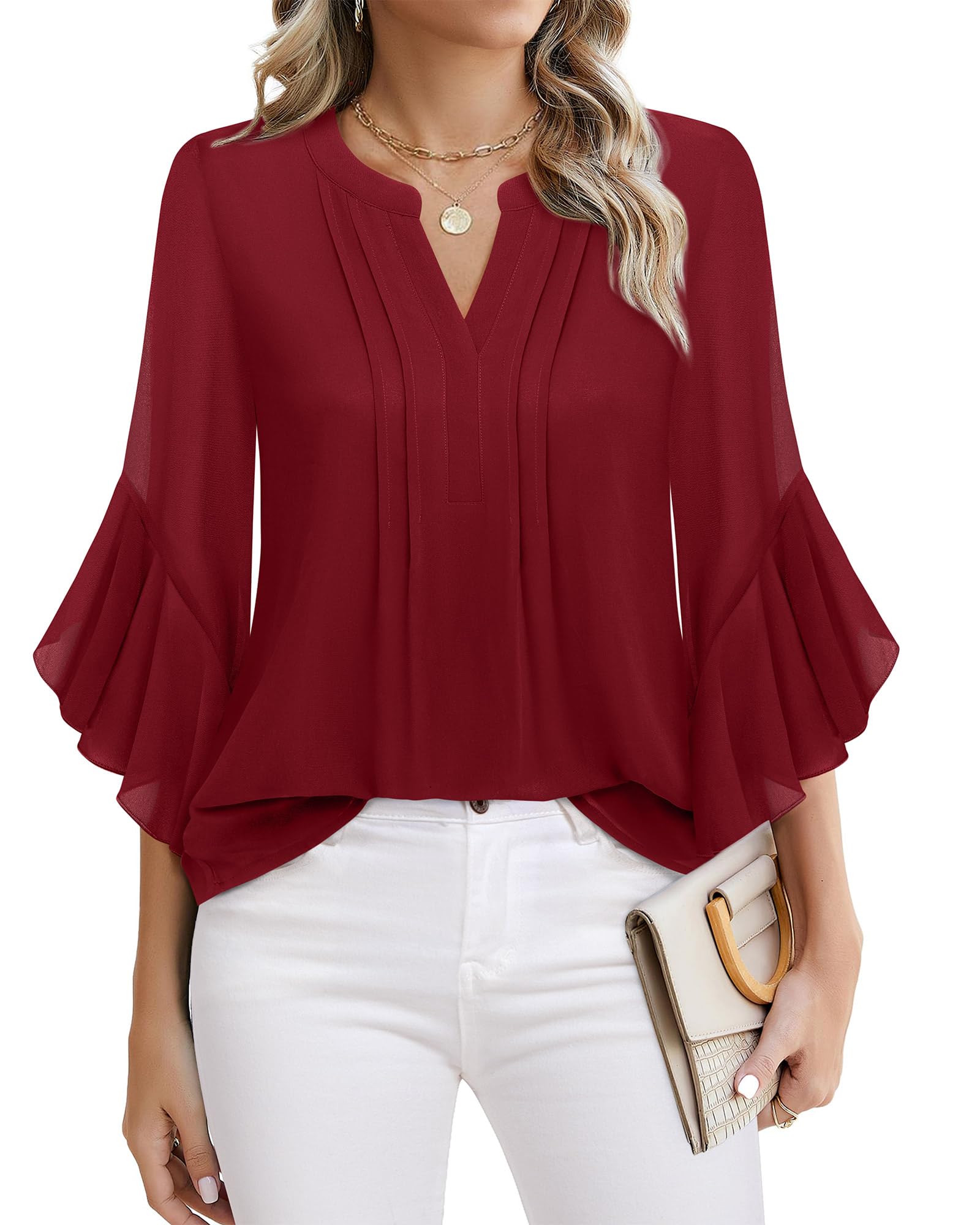 Timeson Women's 3/4 Sleeve Top | Dressy, Casual