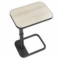 Kitstorack TV Tray Table, Adjustable Height & Rounded Metal Corners, Snack Table for Couch, Sofa, Bed, Chair, Living Room, C Shaped End Side Table for Eating, Dinner or Laptop, Small Spaces, Black