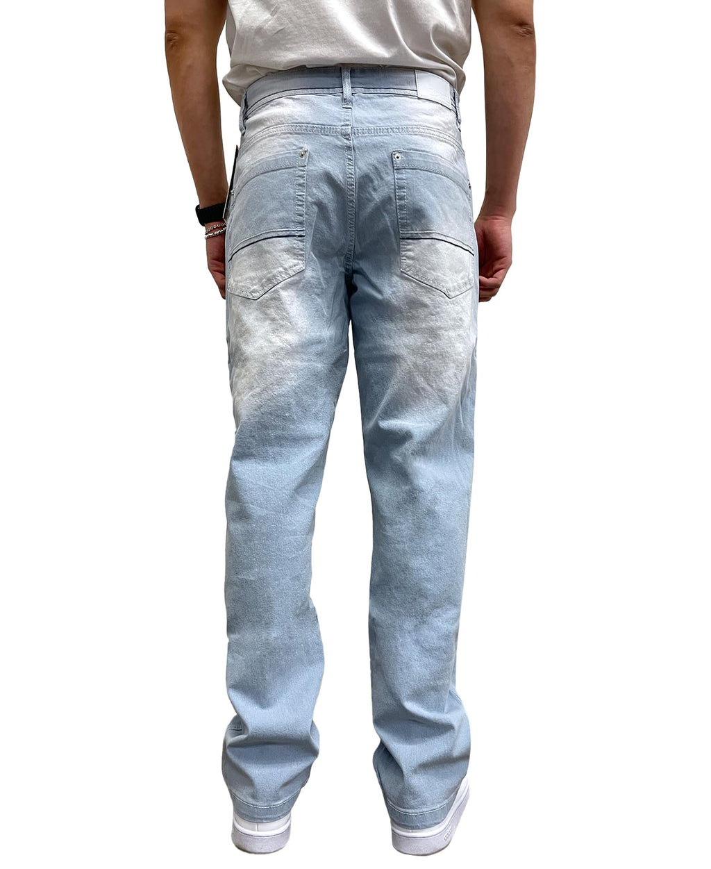 Southpole Mens Mid Rise Stretchable Straight Relaxed Fit Cross Hatch Denim Pants