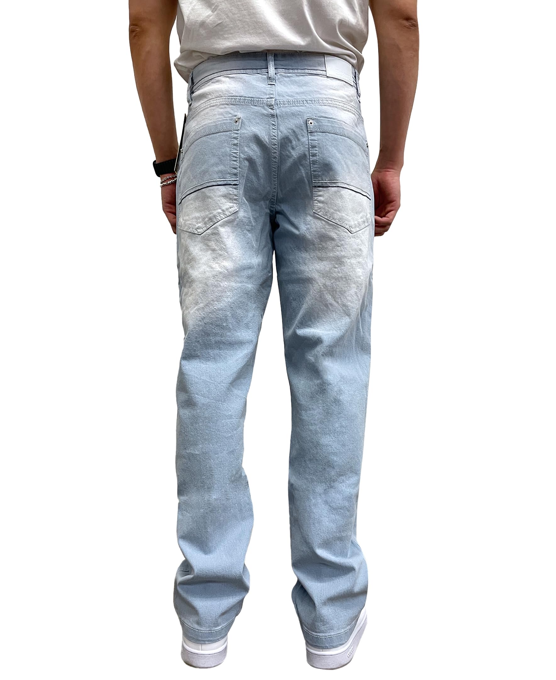 Southpole Mens Mid Rise Stretchable Straight Relaxed Fit Cross Hatch Denim Pants