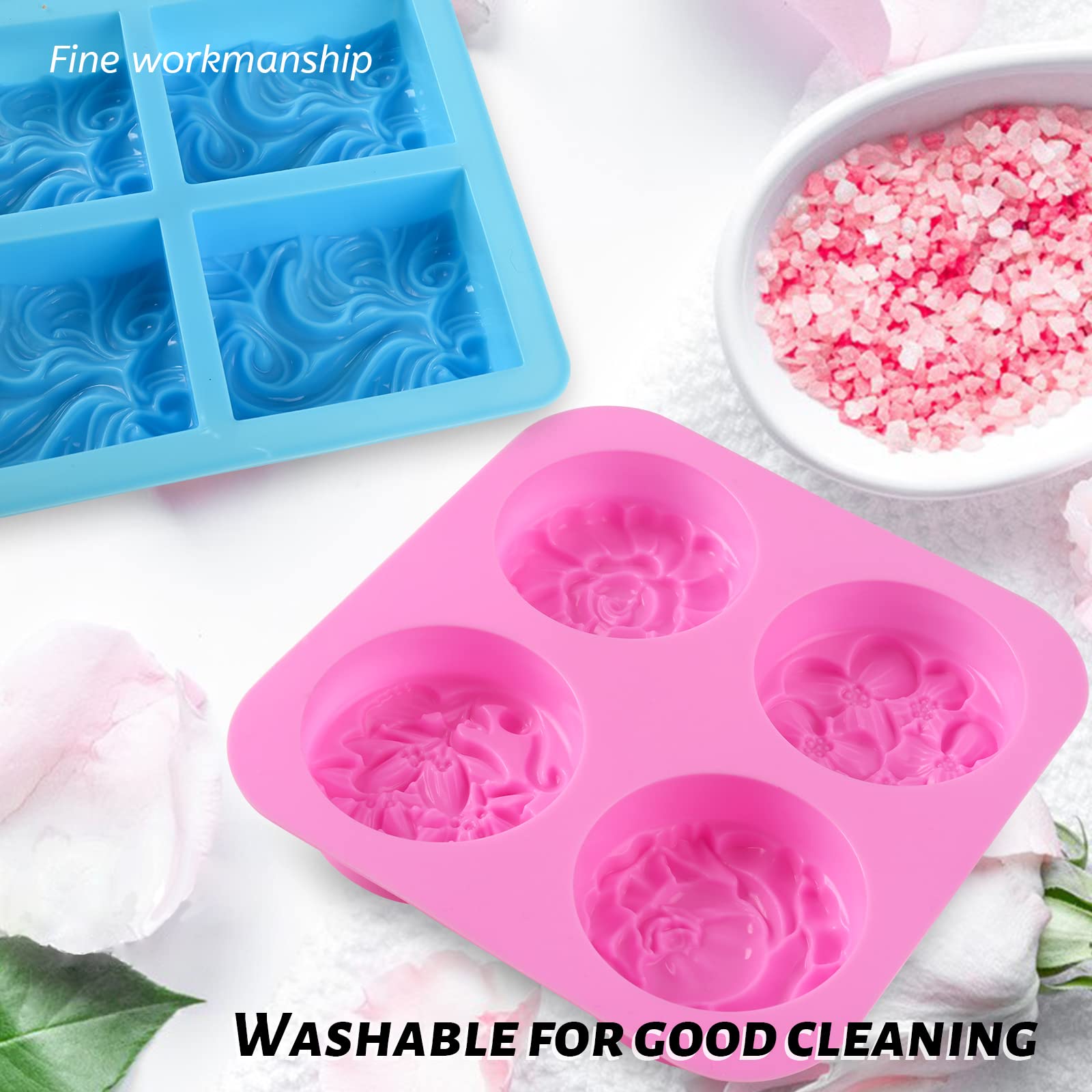 Sakolla 2 Pack Insect Silicone Soap Molds, 6-Cavity Dragonfly Butterfly Ladybug Shape Silicone Molds for Soap Making, DIY Baking Mold for Lotion Bars, Chocolate, Candy, Muffin, Biscuit, Cookie Pans