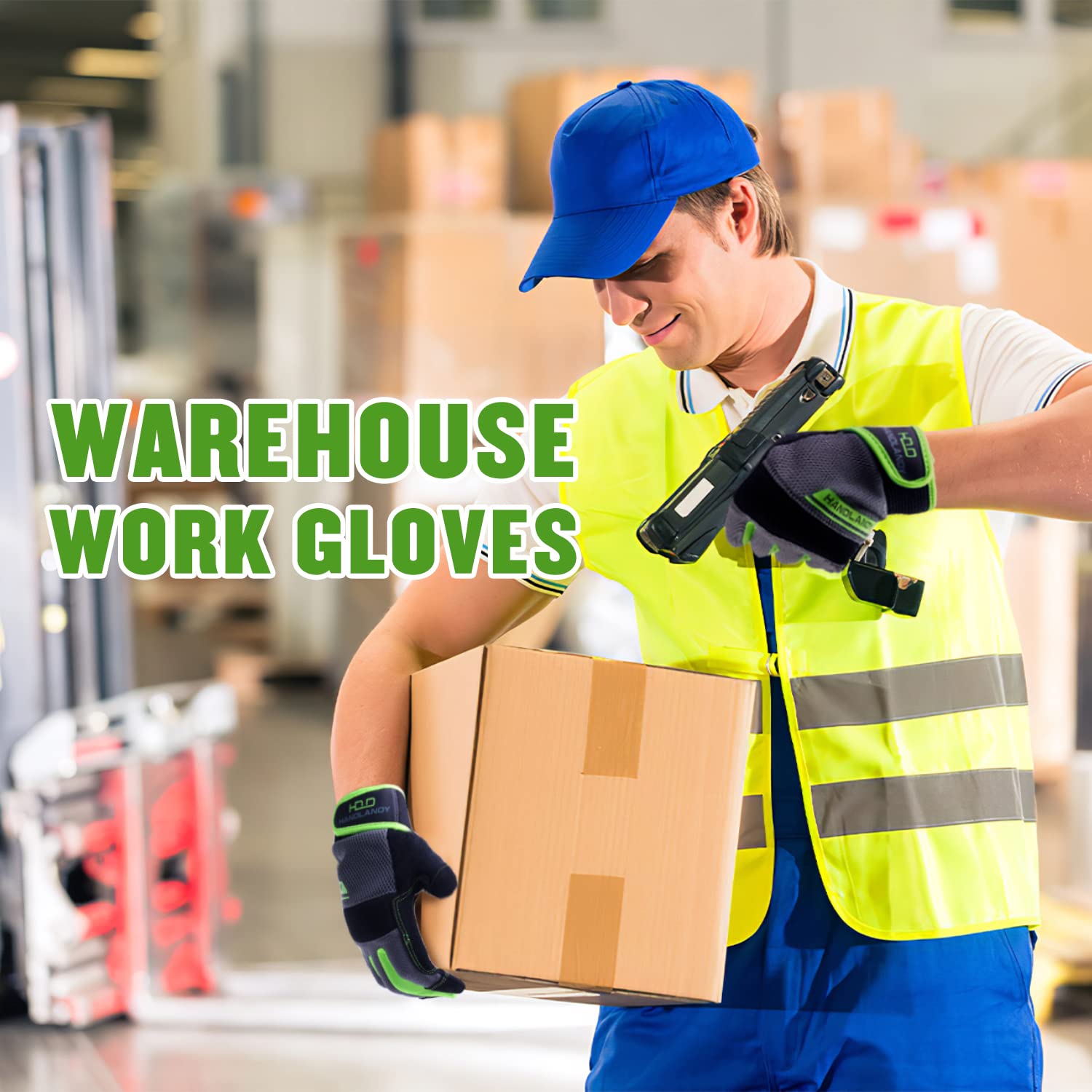 AIGEVTURE Safety Work Gloves Mens & Women, Light Duty Mechanic Gloves Touch Screen, Gardening Work Gloves with Grip,High Dexterity
