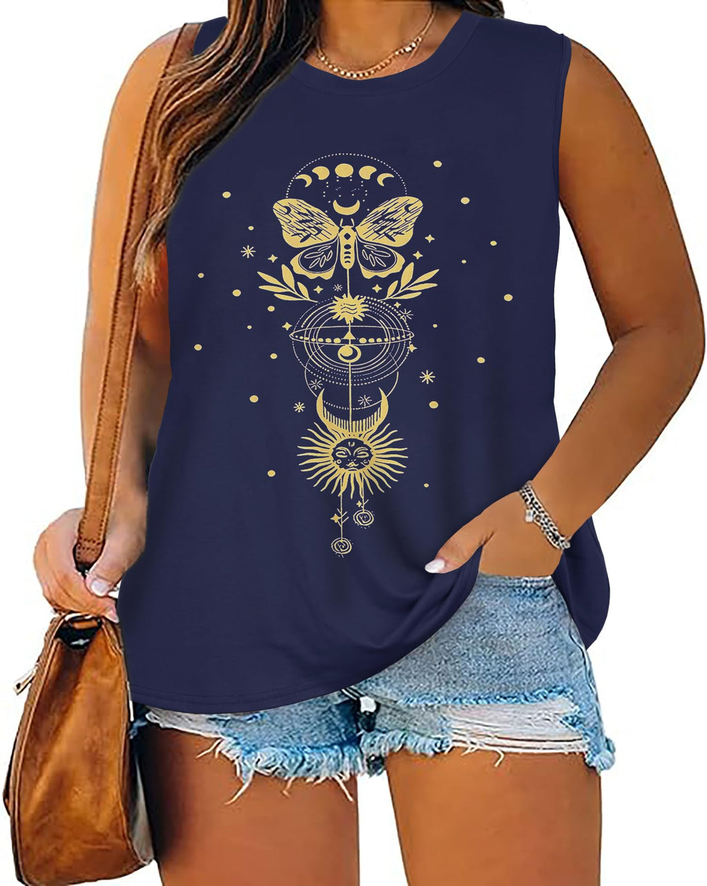 Plus Size Tops for Women Sleeveless Summer Tank Top Loose Fit Casual Tunics Shirts 2026