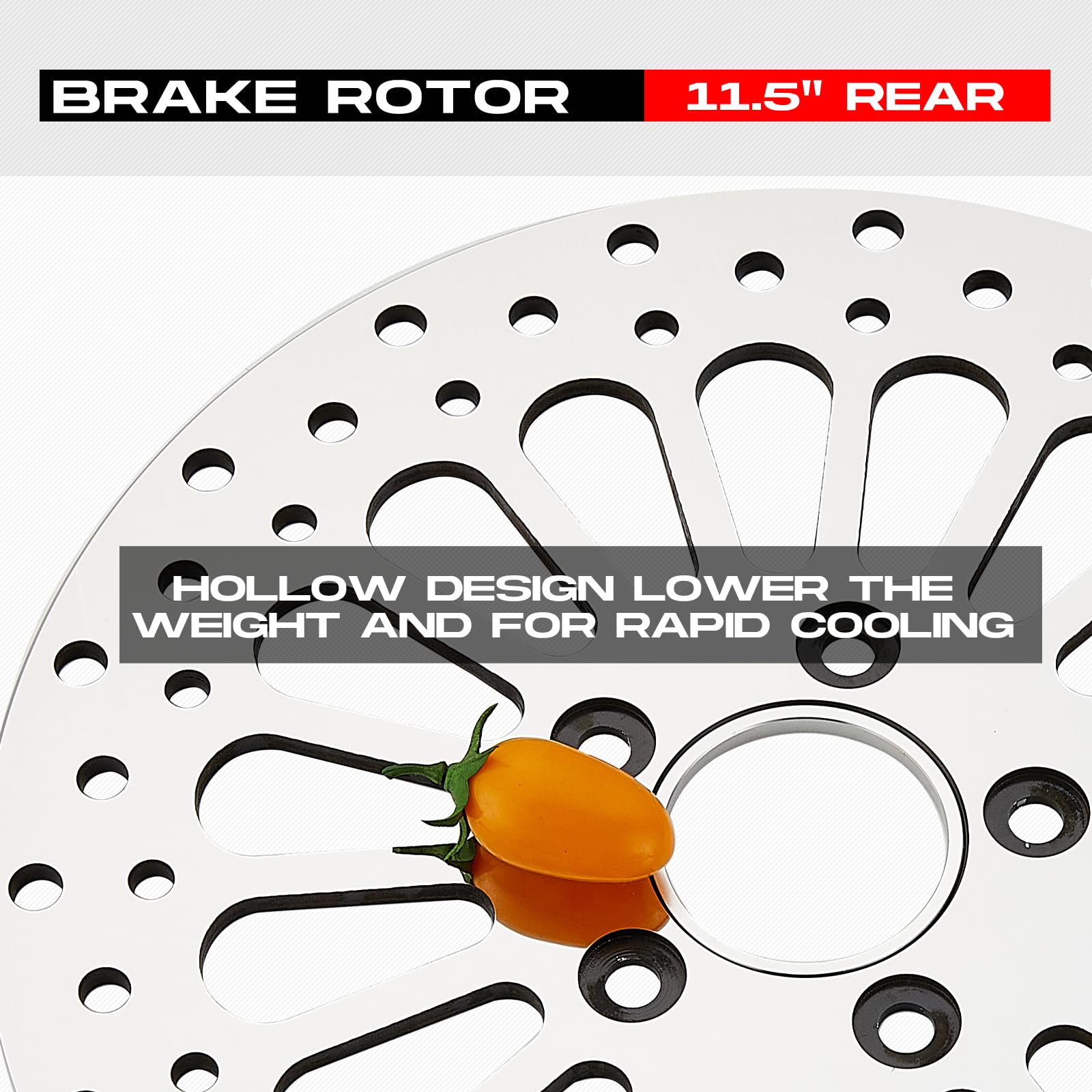 1 Piece Front Rotor and 1 Piece Rear Rotor 11.5'' set for Harley Davidson Touring Softail Sportster Dyna Early Super Glide Motorcycle,Heat Dissipation Mirror-Polished Stainless Steel Rotors