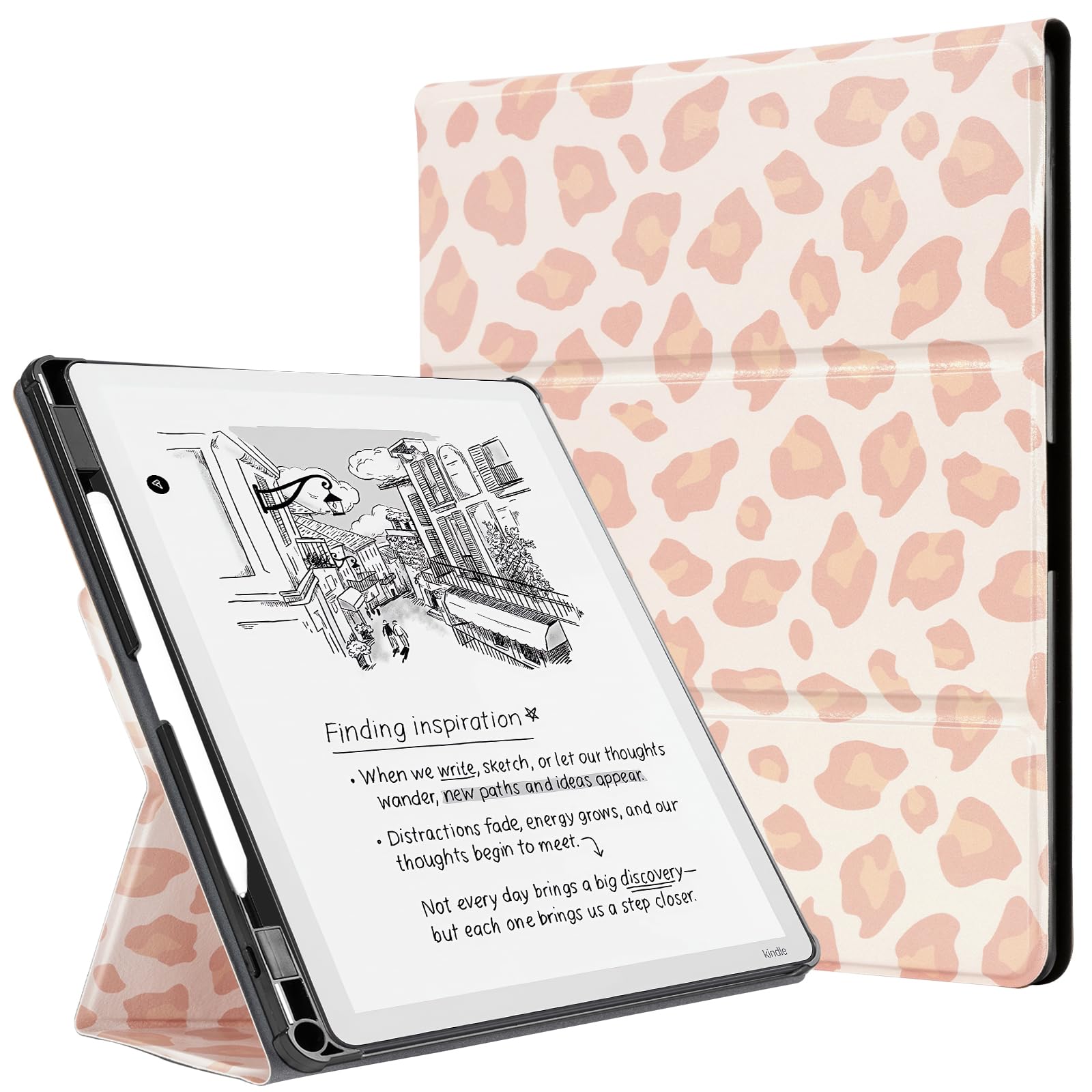 CoBak Stand Case for Kindle Scribe - Premium Folio Leather Cover with Pen Holder, Auto Sleep/Wake - Compatible with 10.2 Inch Kindle Scribe (2022/2024 Release)