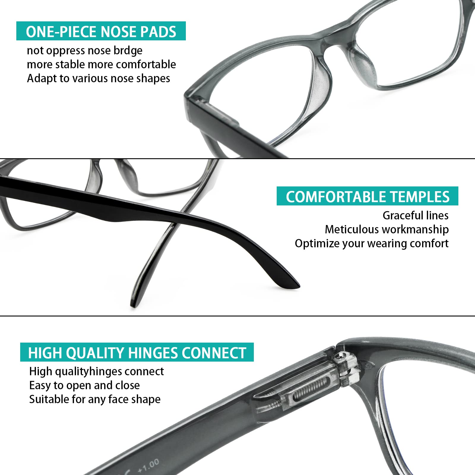 SIGVAN Reading Glasses 5 Packs Blue Light Blocking Eyeglasses Quality Spring Hinge Colorful Computer Readers for Women Men