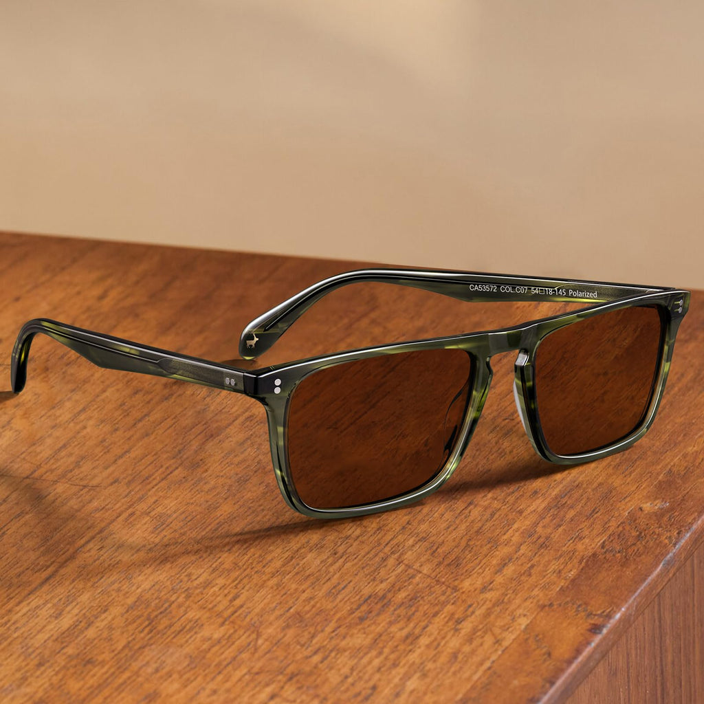 CARFIA Retro Polarized Sunglasses for Men UV Protection Hand-crafted Acetate Frame Fashion Cool Sun Glasses CA53572