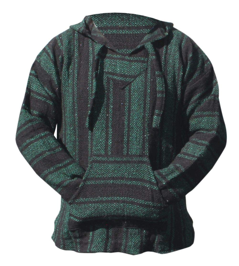 Del Mex Mexican Baja Hoodie Hippie Surf Poncho Sweater Sweatshirt Pullover Jerga