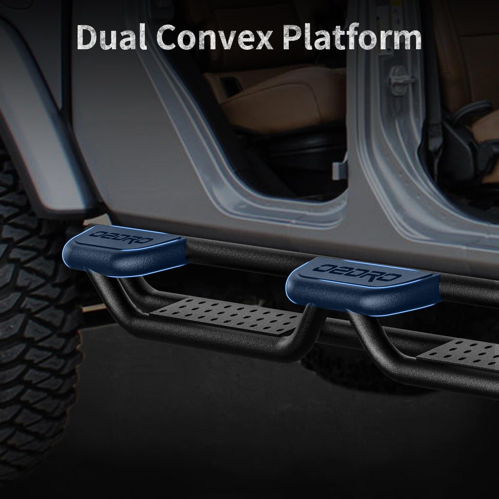 OEDRO Running Boards: Compatible with Chevy Colorado/GMC Canyon 2015-2026 Crew Cab, Side Steps Two-Stairs Bed Access Nerf Bar Rails