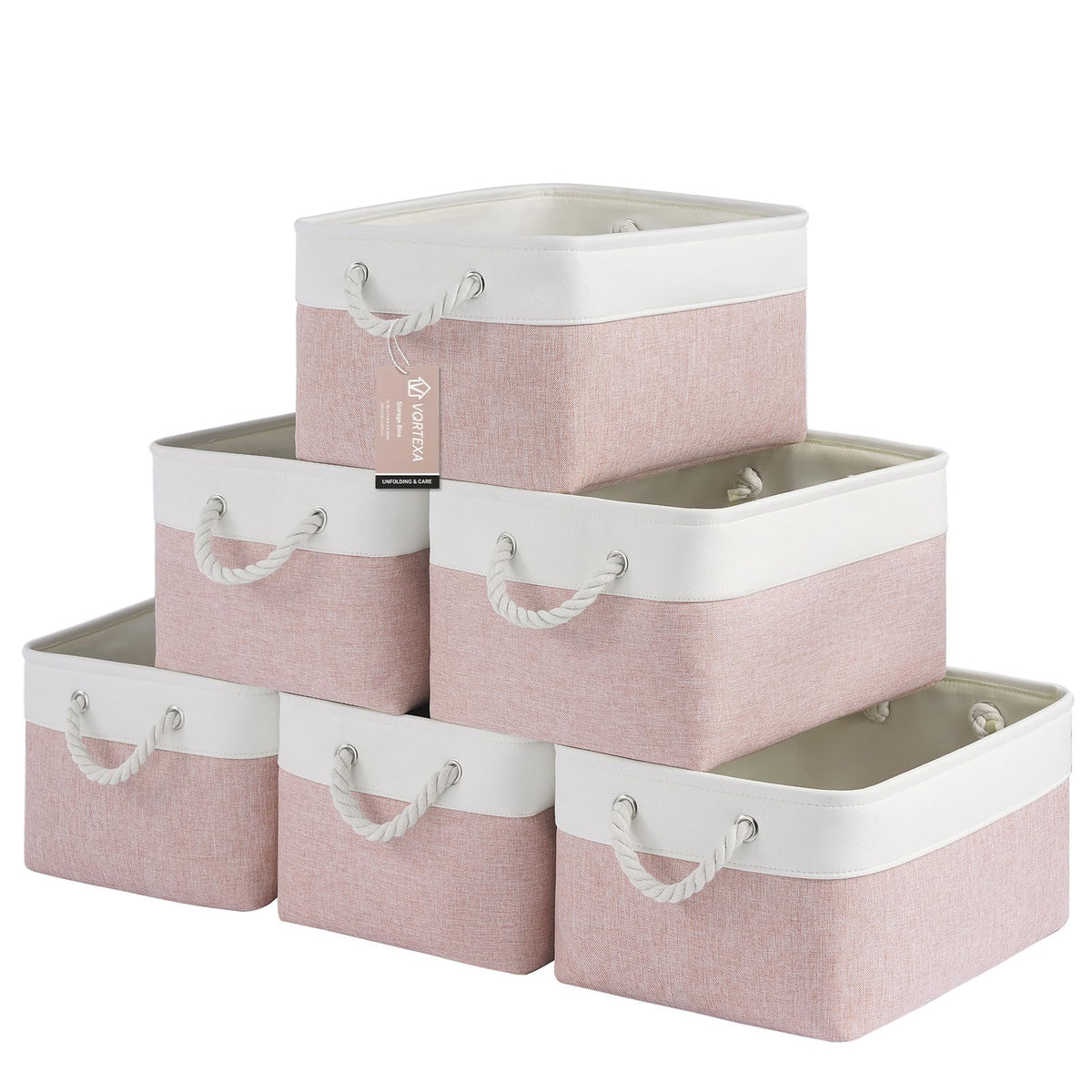 Storage Baskets for Shelves 11.8x7.9x5.2 Inch, Foldable Fabric Storage Bins with Handles, Small Storage Baskets for Organizing Closet, Office, Home Organization (1-Pack, Gray)