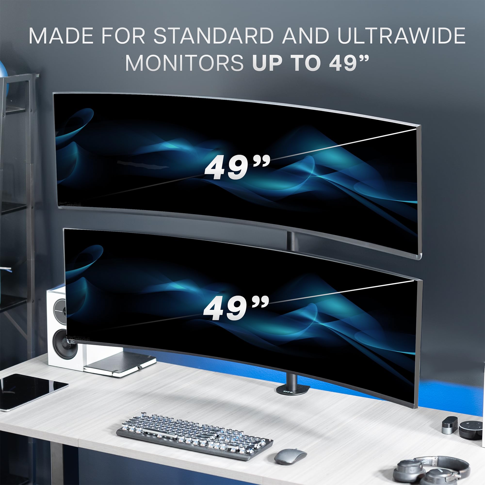 VIVO Dual Monitor Desk Mount Stand with Height Adjustment and VESA Plates for 2 LCD Ultrawide Screens up to 34 inches, Stacked Array, STAND-V002R