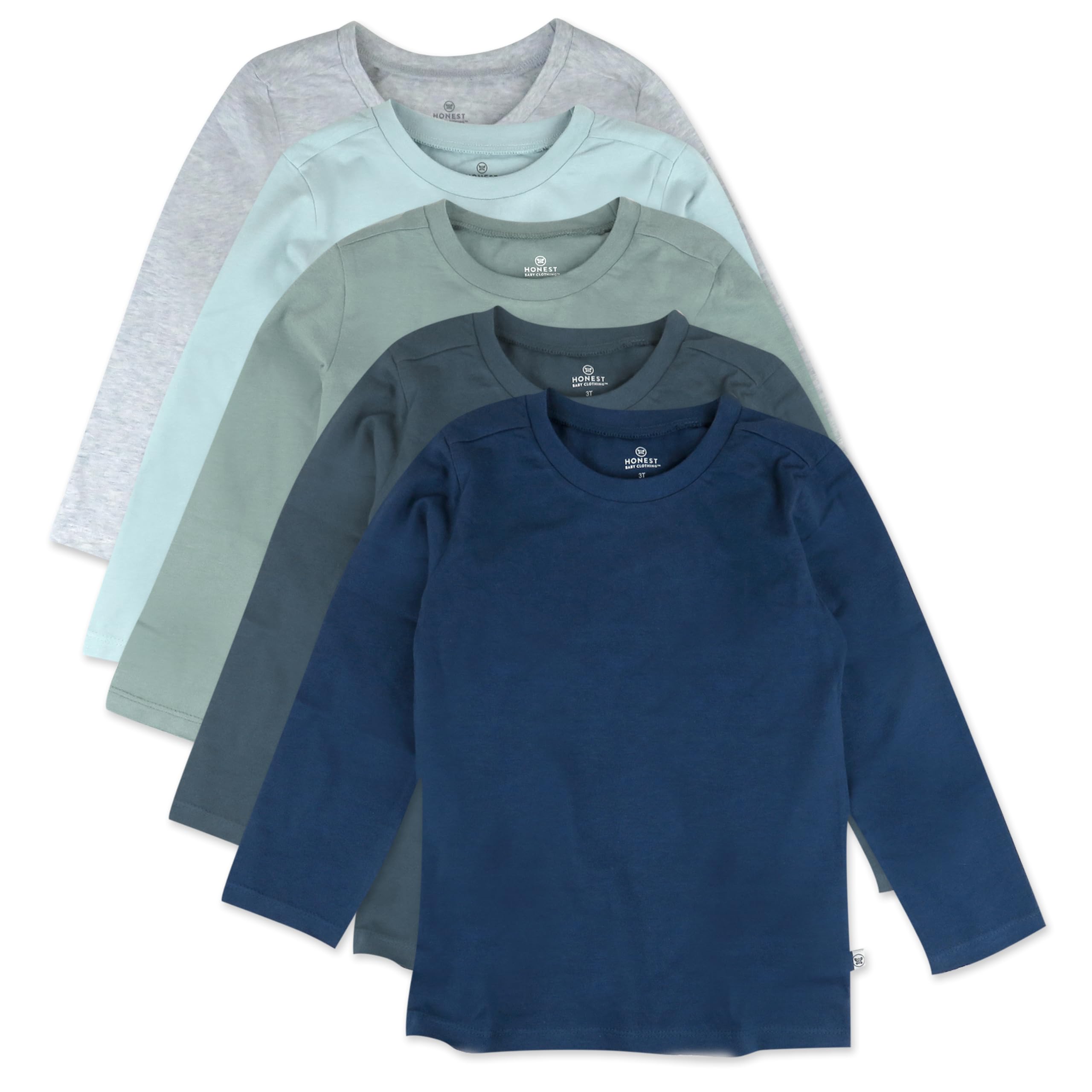 HonestBaby Unisex-Baby Organic Cotton Long Sleeve Tshirts Multipack
