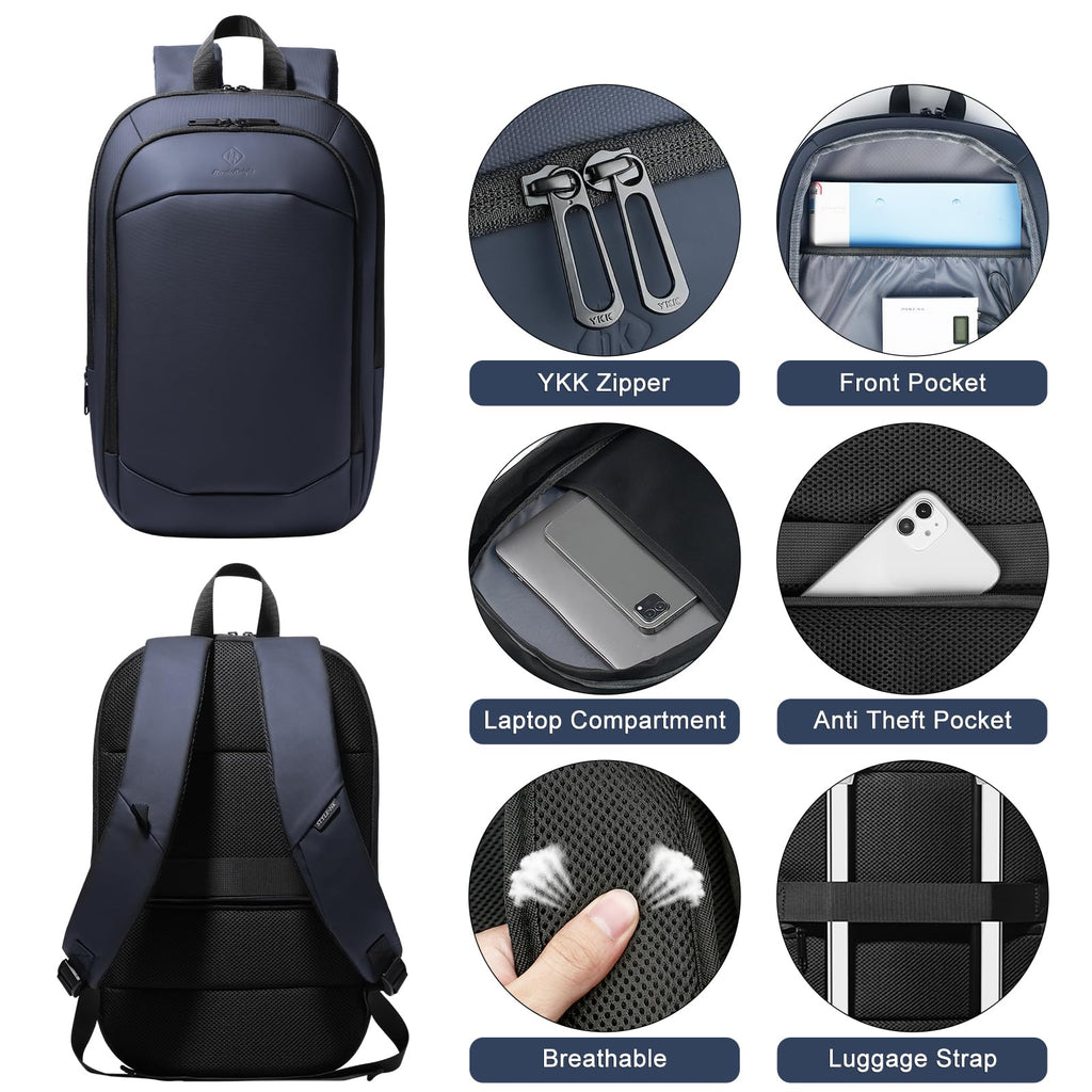 hk Business Backpack for Men 15.6 Inch,Slim & Expandable Waterproof Travel Laptop Backpack, Anti-Theft Lightweight Work Computer Bag, College Laptop Backpacks Gifts for Men Women-Black