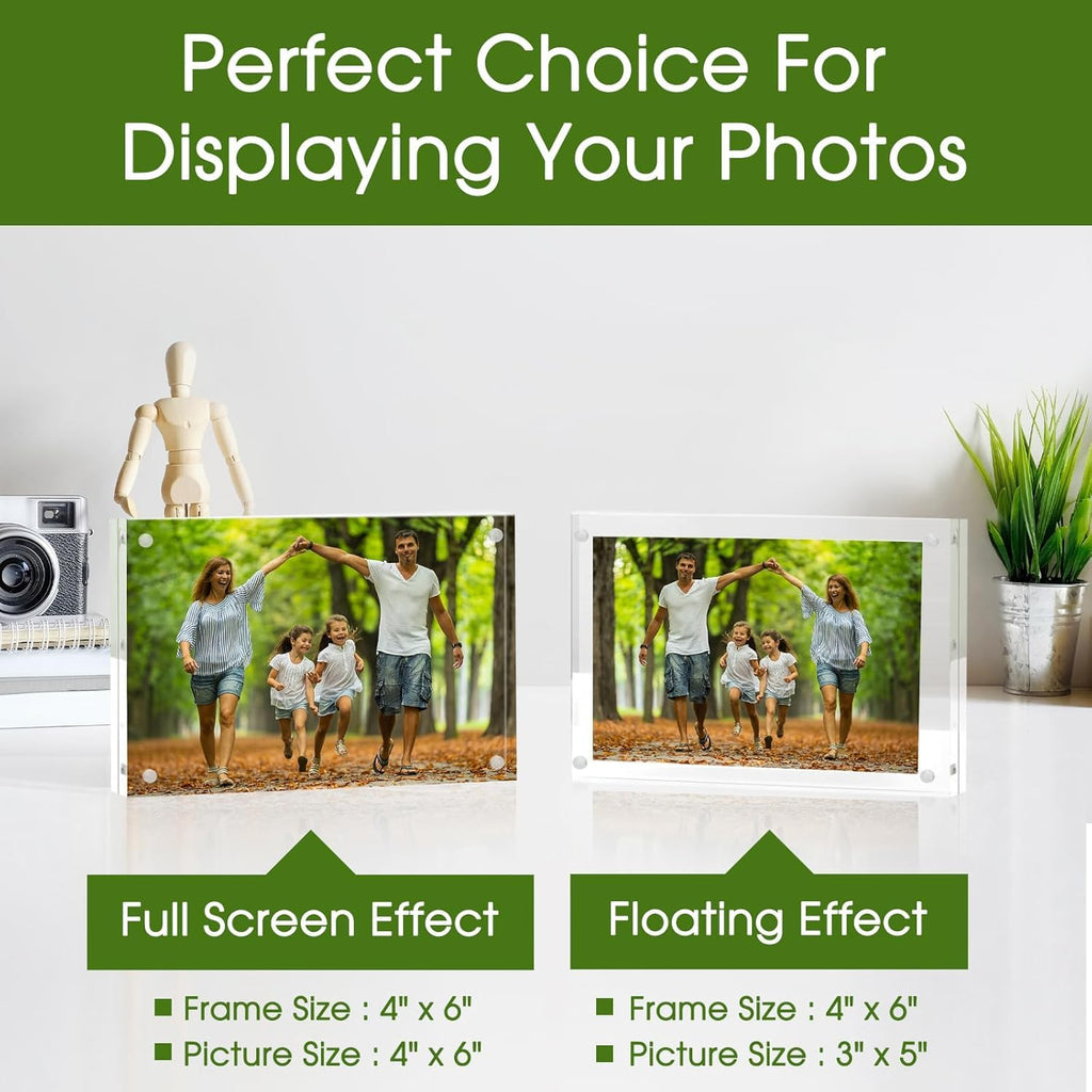 SYNTRIFIC 10 PACK Magnetic Picture Frame,8X10 Acrylic Frame Double Sided Picture Frame,20mm Thickness Magnetic Premium Acrylic Picture Frames Gifts Ideal