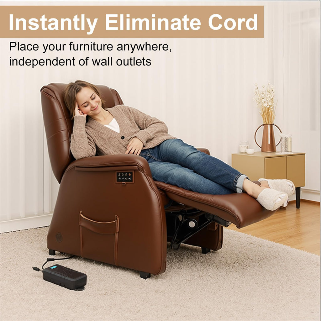 Battery Pack for Reclining Furniture without Charger, 2500mAh Universal Recliner Battery Pack Rechargeable with LED Display for Electric Recliner, Sofa, Couch, Lift Chair, 2-Pin Motion Furniture