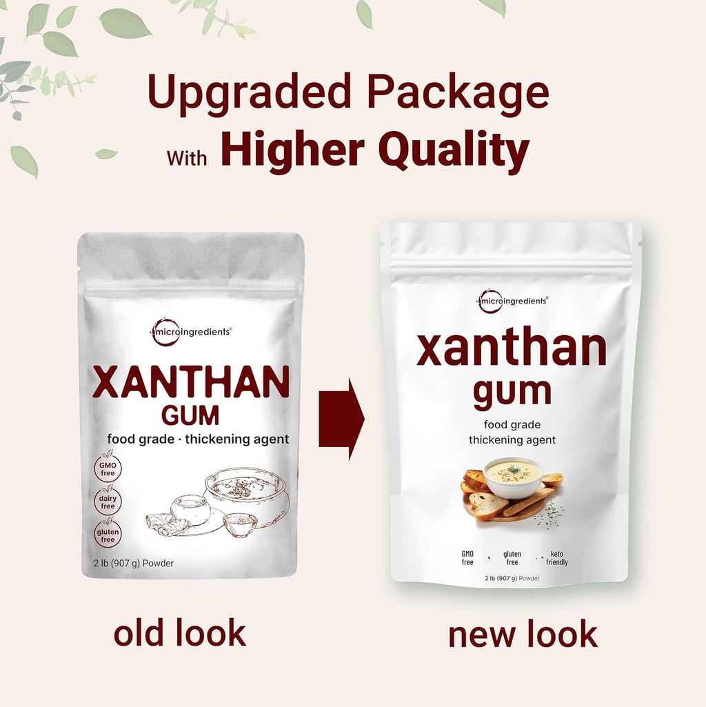 Micro Ingredients Xanthan Gum Powder 2lb (32oz) Premium Quality for Keto & Gluten-Free Baking Unflavored Thickening Agent for Cooking Non-GMO Vegan Friendly