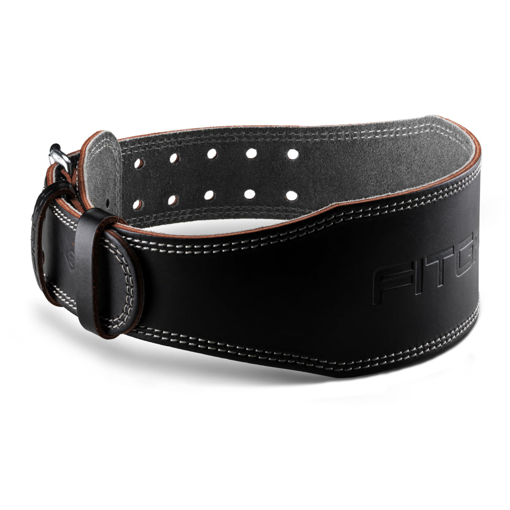 Fitgriff® Classic Weight Lifting Belt (100% Leather) for Men and Women - Gym Belt for Squats, Deadlift, Back Support