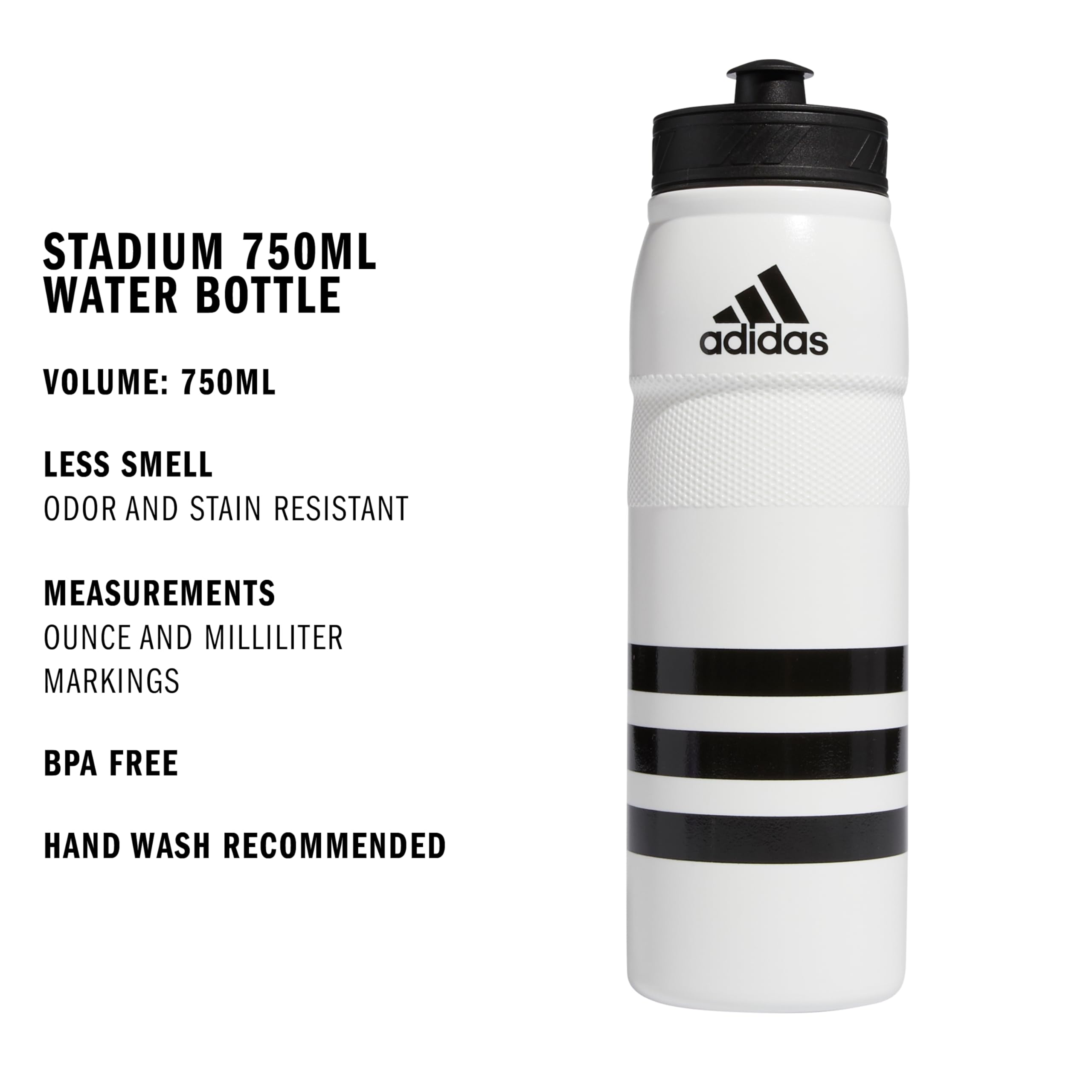 adidas 750 ML (28 oz) Stadium Refillable Plastic Sport Water Bottle