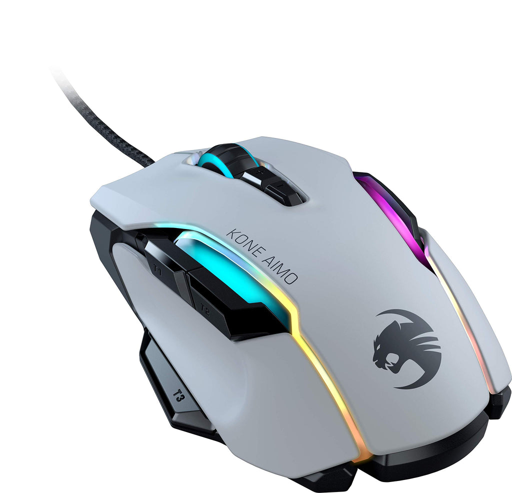 ROCCAT Kone AIMO Remastered PC Gaming Mouse, Optical, RGB Backlit Lighting, 23 Programmable Keys, Onboard Memory, Palm Grip, Owl Eye Sensor, Ergonomic, LED Illumination, Adjustable to 16,000 DPI-Black