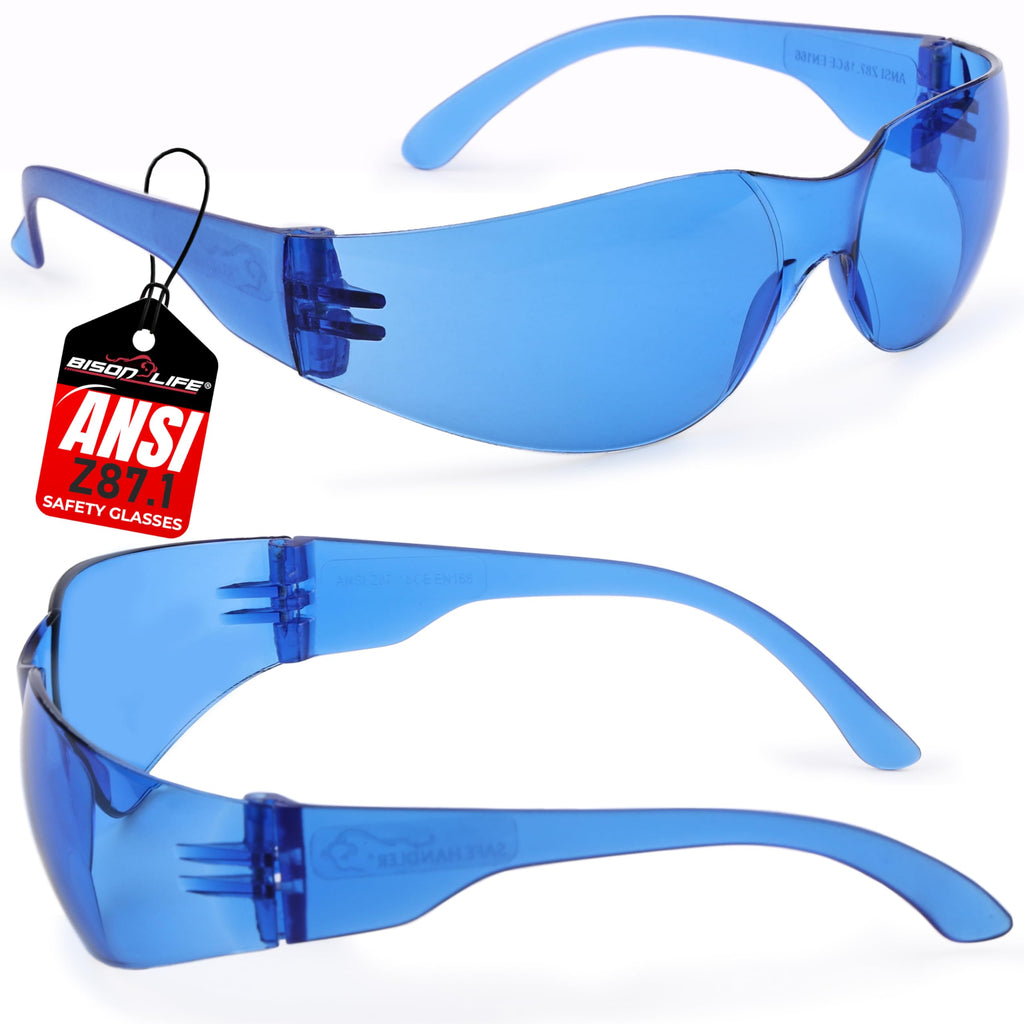 BISON LIFE Clear Safety Glasses – ANSI Z87.1 Certified Scratch & Impact Resistant Eye Protection Goggles for Men & Women