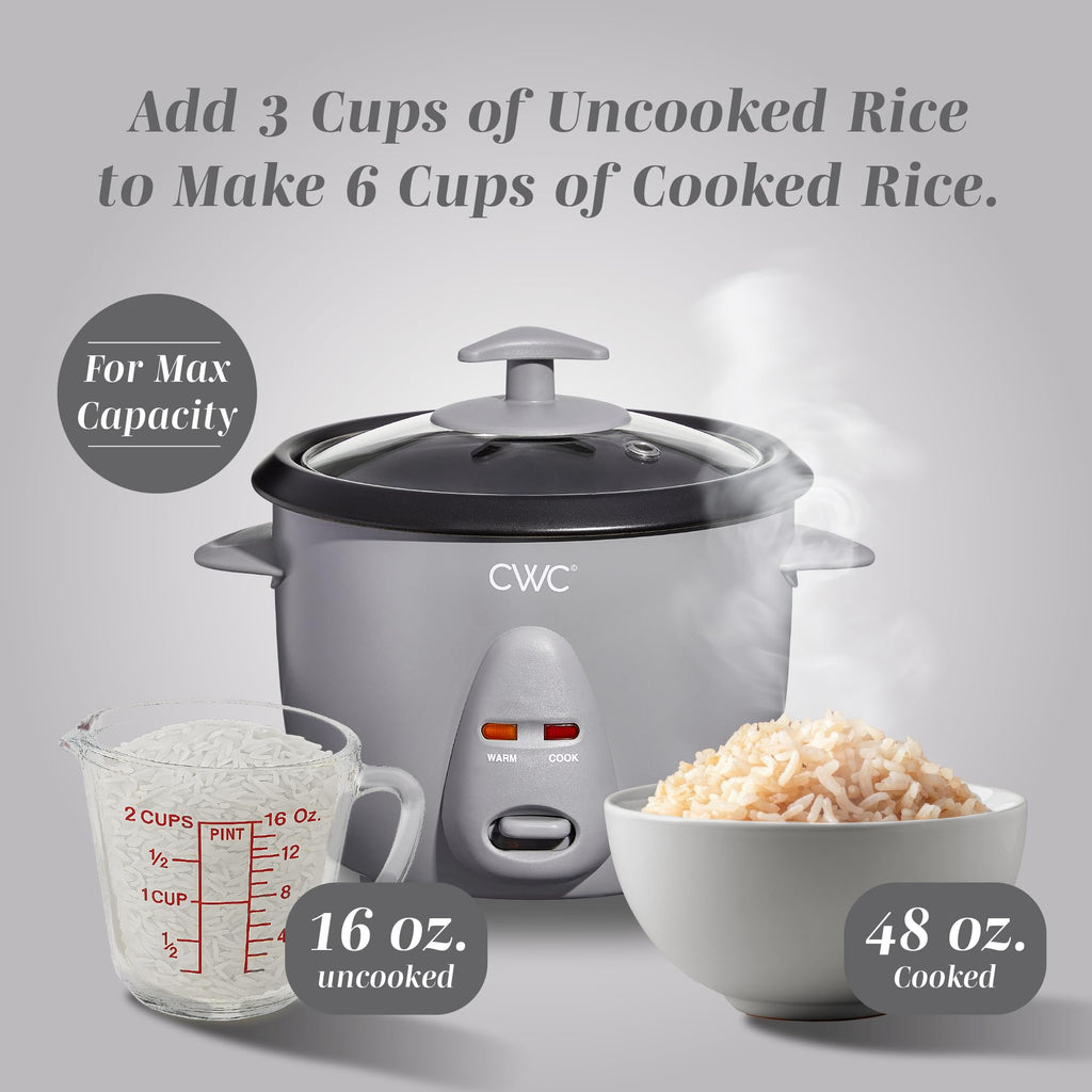 COOK WITH COLOR 6 Cup Rice Cooker 300W - Effortless Cooking and Perfectly, Cooks 3 Cups of Raw Rice for 6 Cups of Cooked Rice, Floral Blue