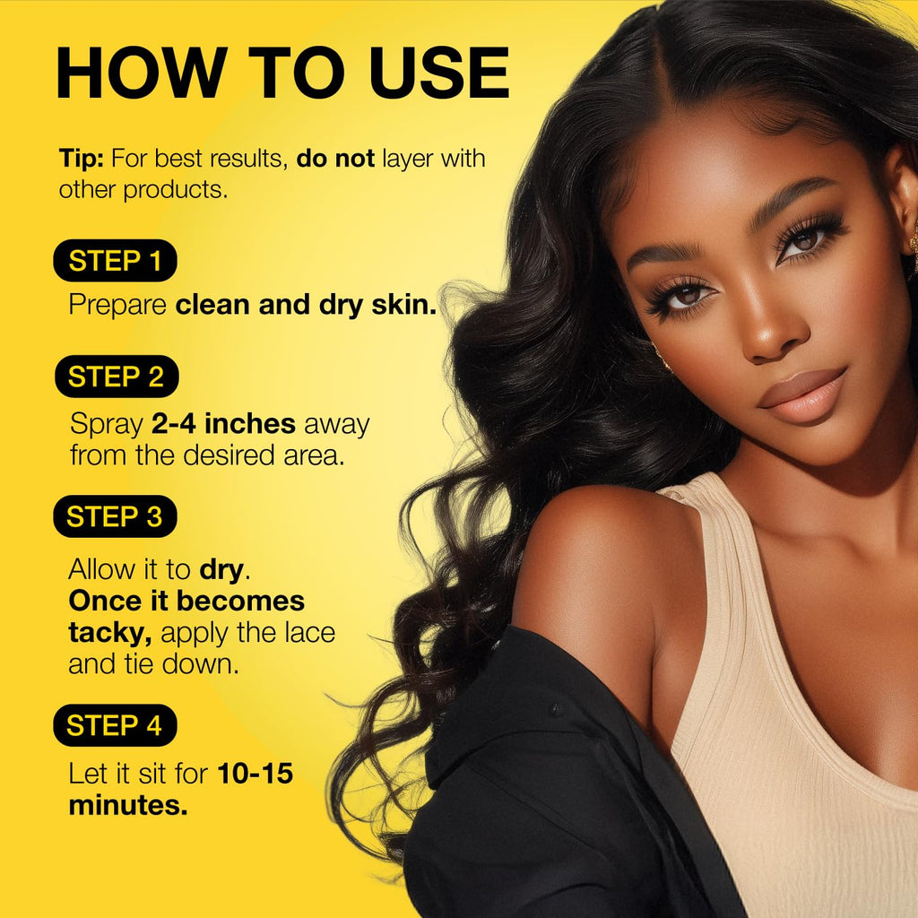 EBIN NEW YORK Wonder Lace Bond Adhesive Spray - Extreme Firm Hold 2.7oz/ 80ml| Active Use, Fast Drying, No Residue, No Build-up, All-day Powerful Hold, Easy Daily Wig Install