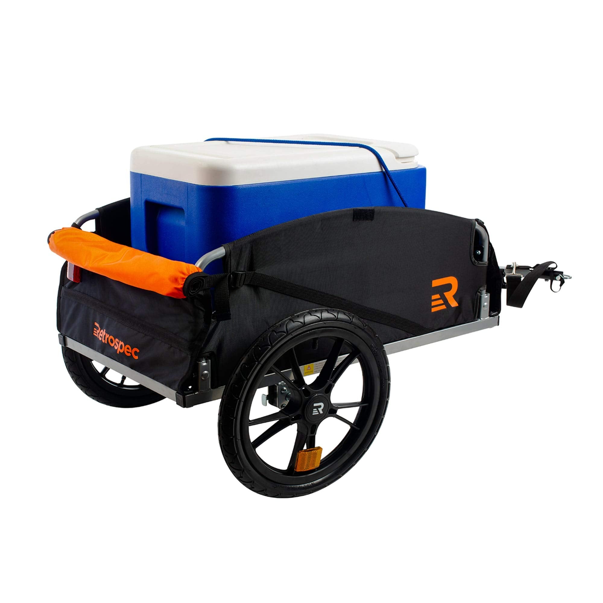Retrospec Rover Hauler Bike Cargo Trailer - Foldable Frame with Weather-Resistant Fabric & 80lb Capacity - Universal Bike Trailer for 20-29in Wheels - Includes Safety Flag & D-Ring Anchors
