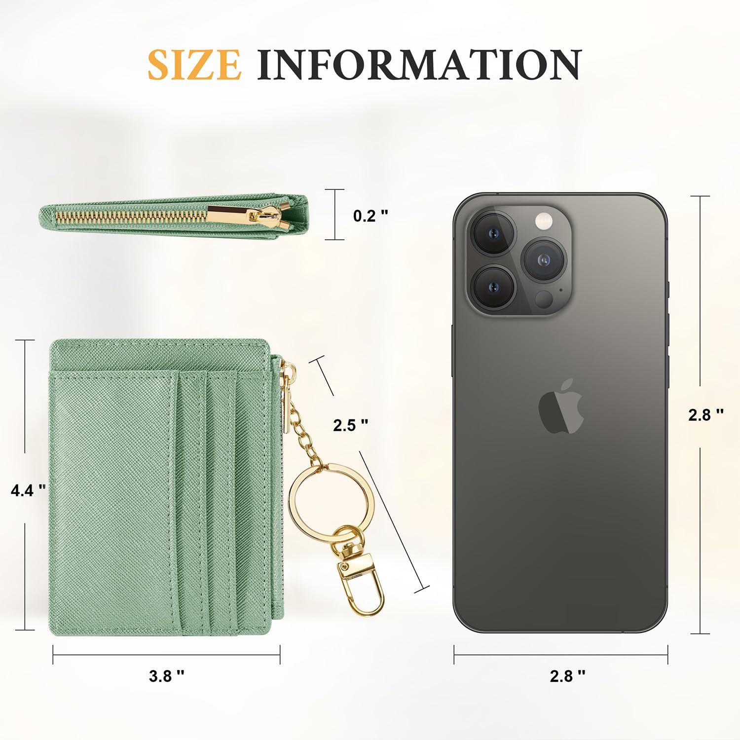 Sodsay Card Case Slim Front Pocket Wallet for Women Credit Card Holder with Keychain | Slim, Credit Card Holder, Front Pocket, with Keychain | Slim