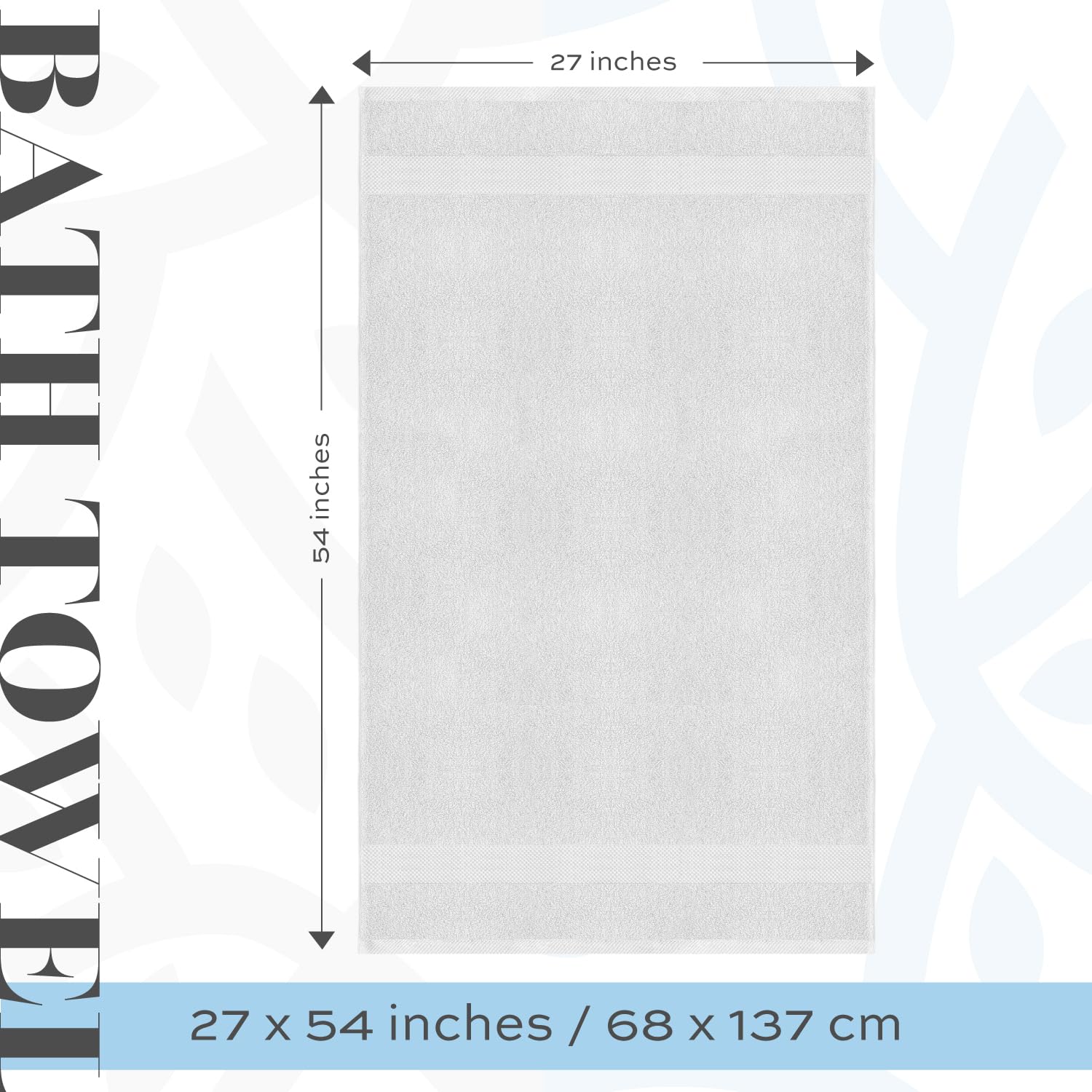 White Classic Luxury Bath Towels Set of 4 Large - 700 GSM Turkish Cotton Ultra Soft Bath Towels 27x54 | Highly Absorbent and Quick Dry | Hotel Towels for Bathroom Luxury, Plush Shower Towels, White