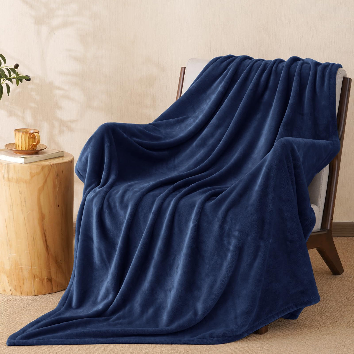 PHF Oversized King Big Fleece Blanket 120"x120", No Shed No Pilling Extra Large Soft Blanket, Giant 10'x 10' Lightweight for Bed, Sofa Travel and Camping, Suitable for All Season, Beige