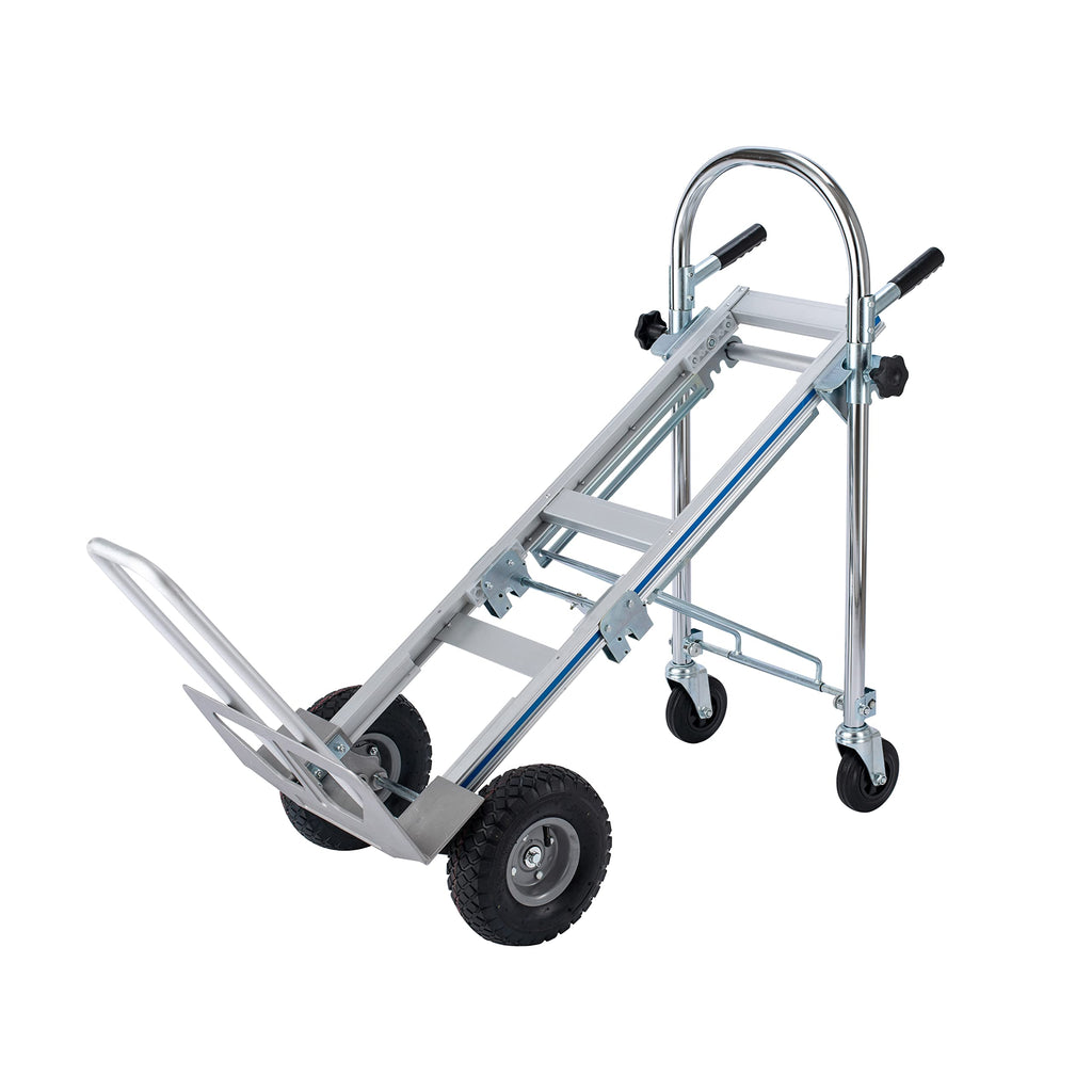 LEADALLWAY Hand Truck Aluminum Foldable Hand Cart with 6" Wheels 220 lbs Capacity