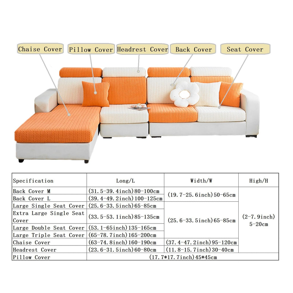 Yoovat Sofa Covers Soothing Home Sofa Covers Sofa Hero Covers Couch Cushion Covers for Dogs Stretch Couch Covers Slipcovers for Couches and Sofas (Wheat-Blue,Large Single Seat Cover)