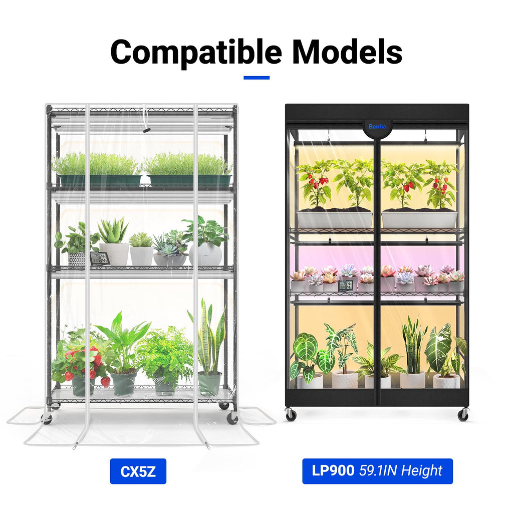 Barrina Indoor Greenhouse with Grow Light, with 40W Seed Starting LED Indoor Plant Light, Portable Mini Greenhouse with Timer for Seed Starter Tray, Seedling, Sprouting, Microgreens, 23x23x23IN