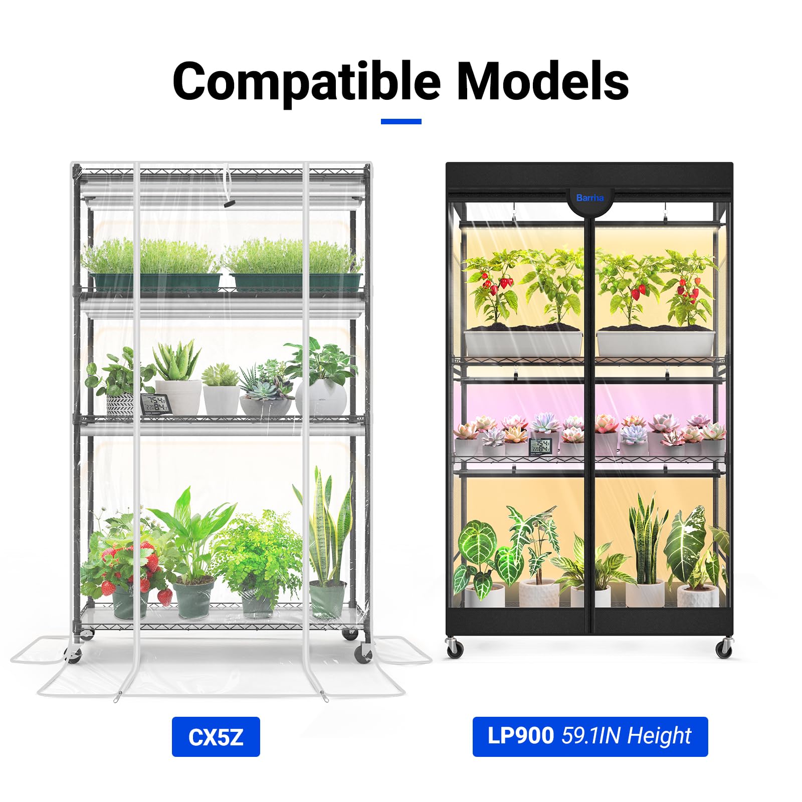 Barrina Indoor Greenhouse with Grow Light, with 40W Seed Starting LED Indoor Plant Light, Portable Mini Greenhouse with Timer for Seed Starter Tray, Seedling, Sprouting, Microgreens, 23x23x23IN
