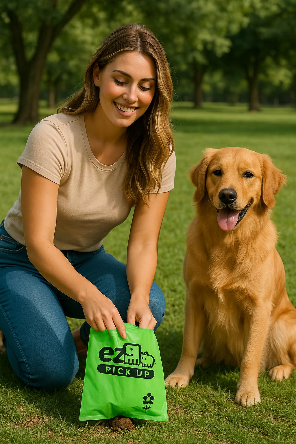 1000 Pet Waste Disposal Dog Poop Bags, EZ Pick Up Bag, Pink (single roll), 9"x12" Large