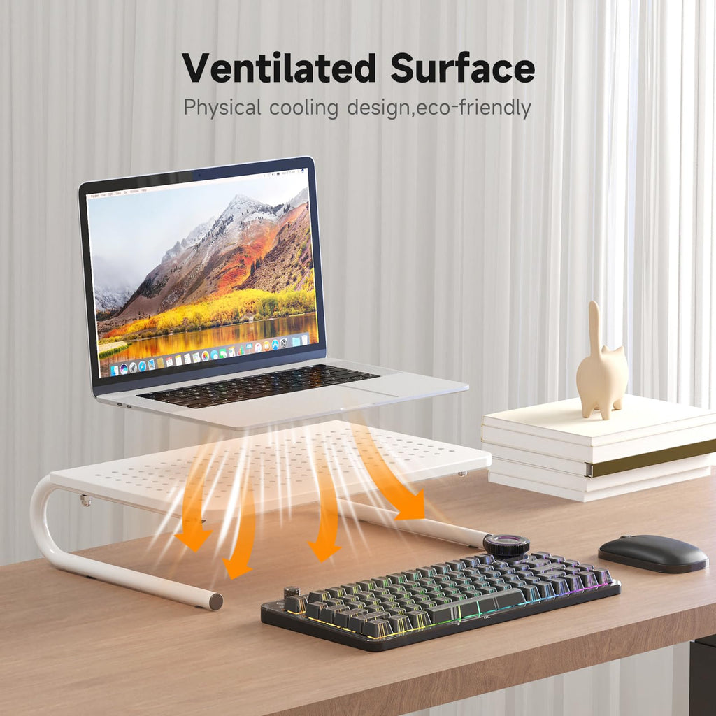suptek Clamp-on 32 Inch Dual Monitor Desk Mount Riser Shelf Computer Stands for 2 Monitor,Laptop,Printer, Notebook,32.2” x 7.8” x 5.7”